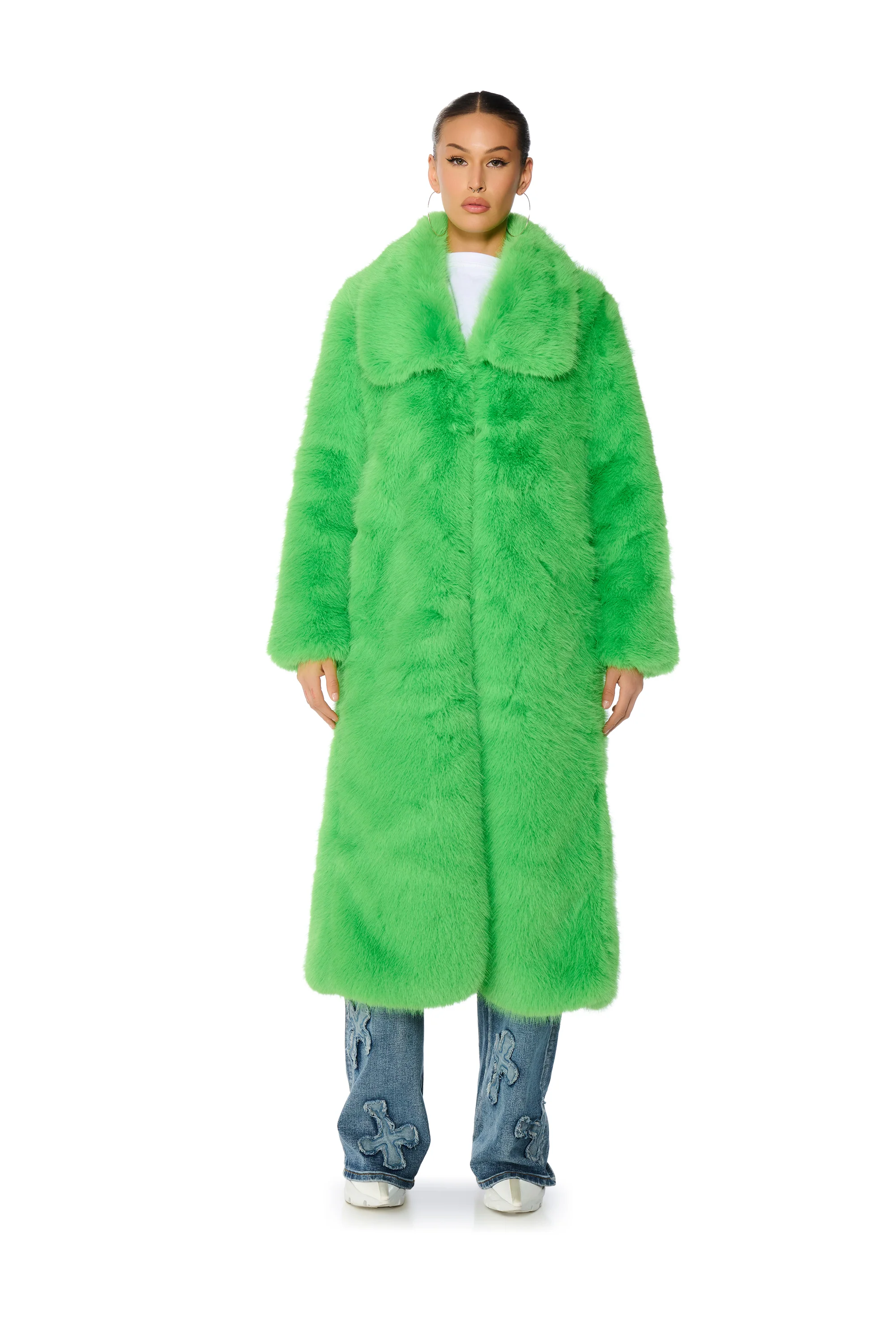 CADENCE FAUX FUR LONG JACKET - Image 8