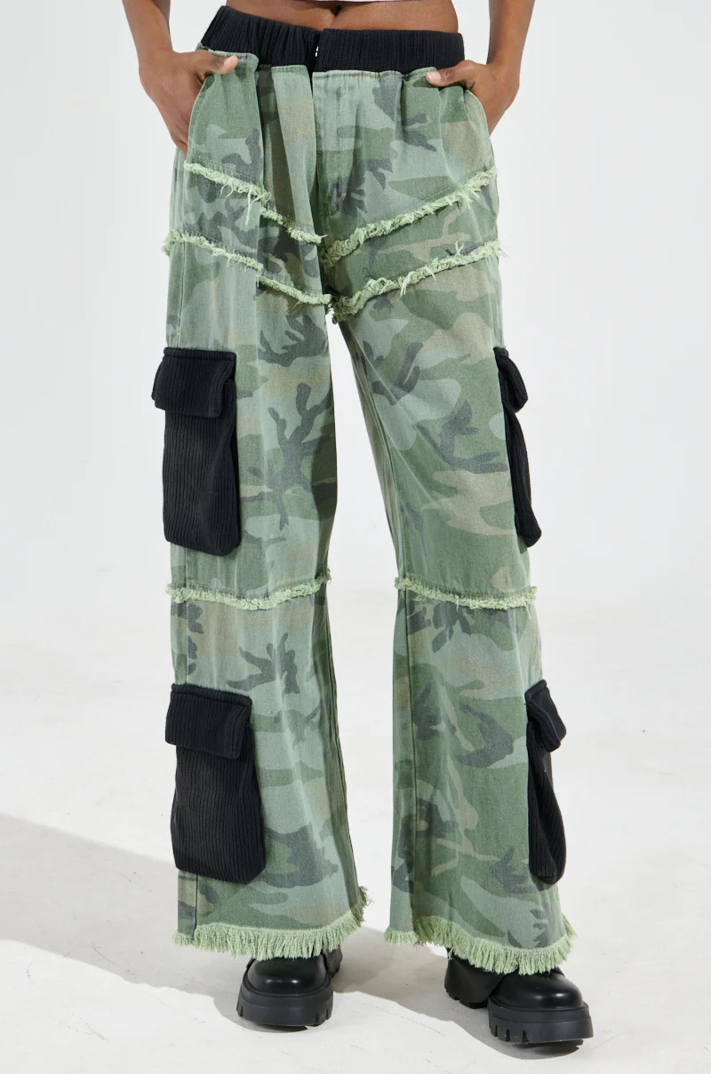 CADET MIXED MEDIA WIDE LEG PANT - Image 3