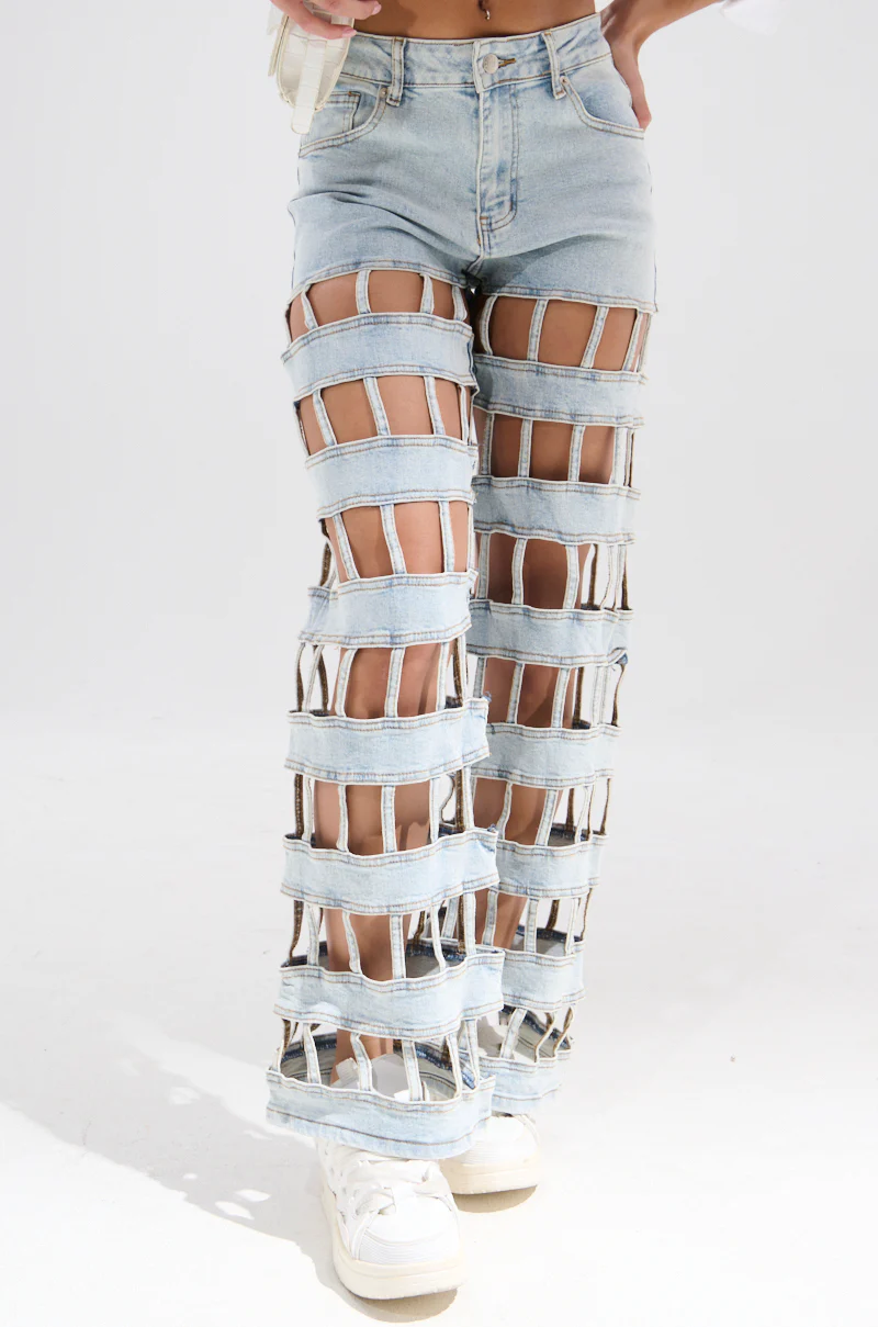 CAGED WIDE LEG DENIM - Image 2