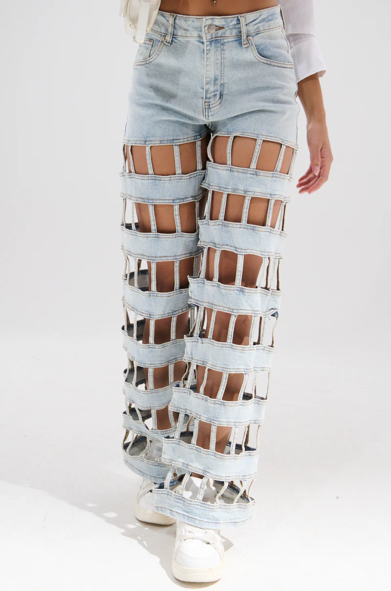 CAGED WIDE LEG DENIM - Image 3