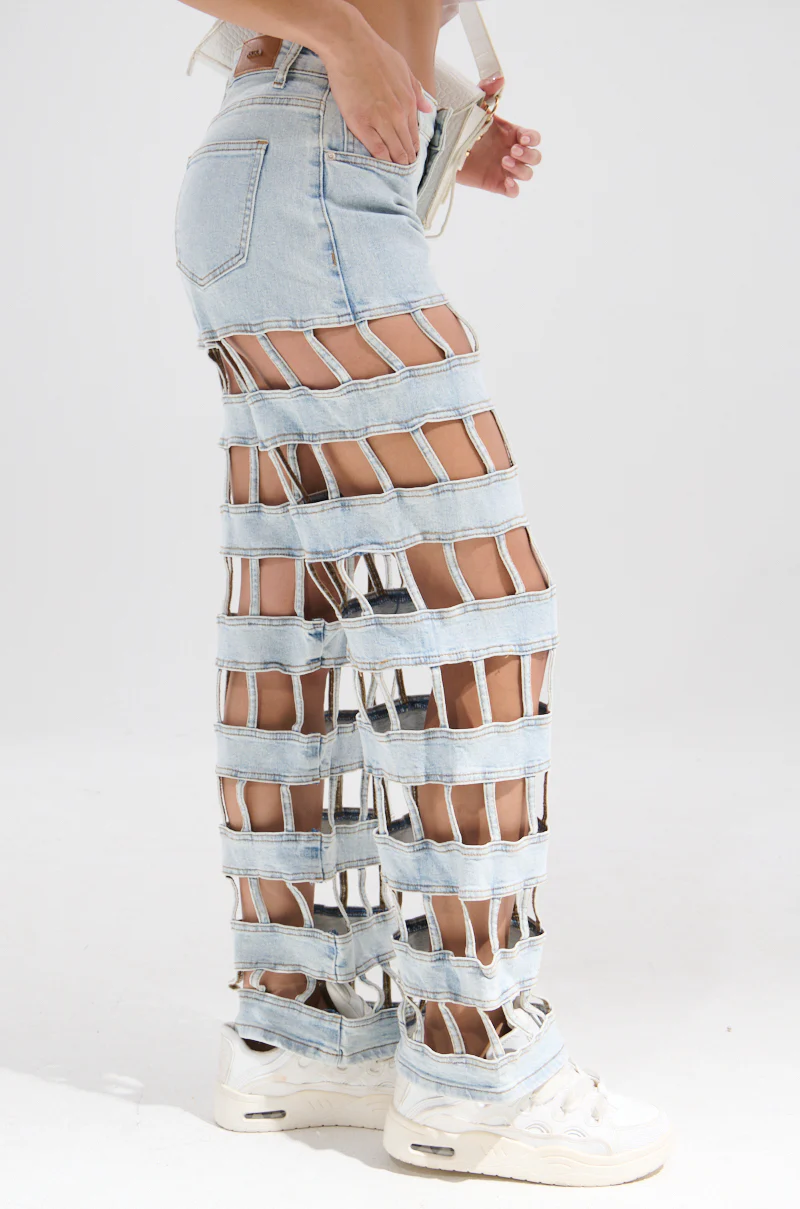 CAGED WIDE LEG DENIM - Image 4