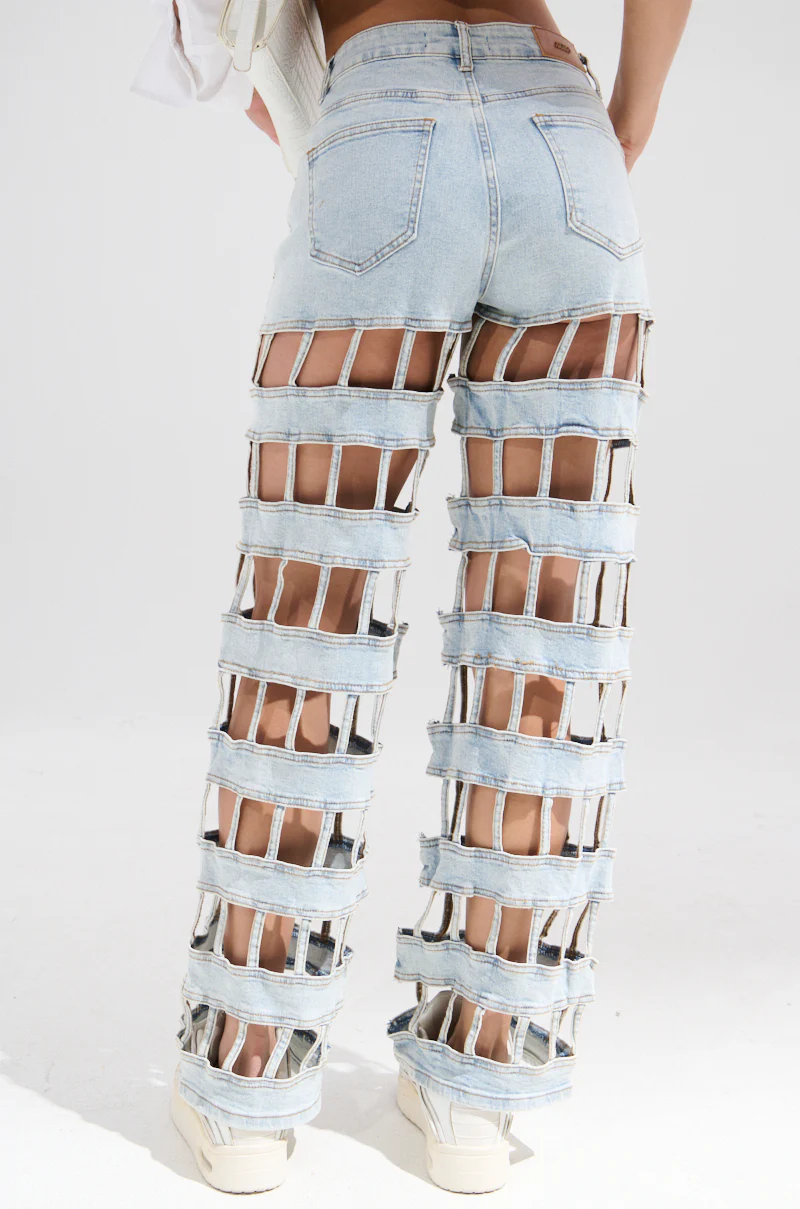 CAGED WIDE LEG DENIM - Image 5