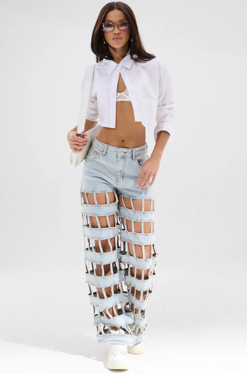 CAGED WIDE LEG DENIM - Image 6