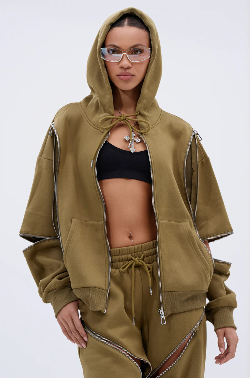 CALI MULTI ZIPPER HOODED SWEATSHIRT - Image 2