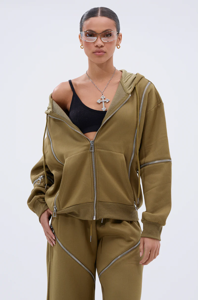 CALI MULTI ZIPPER HOODED SWEATSHIRT - Image 4