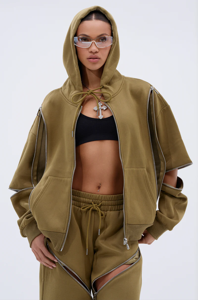 CALI MULTI ZIPPER HOODED SWEATSHIRT - Image 6