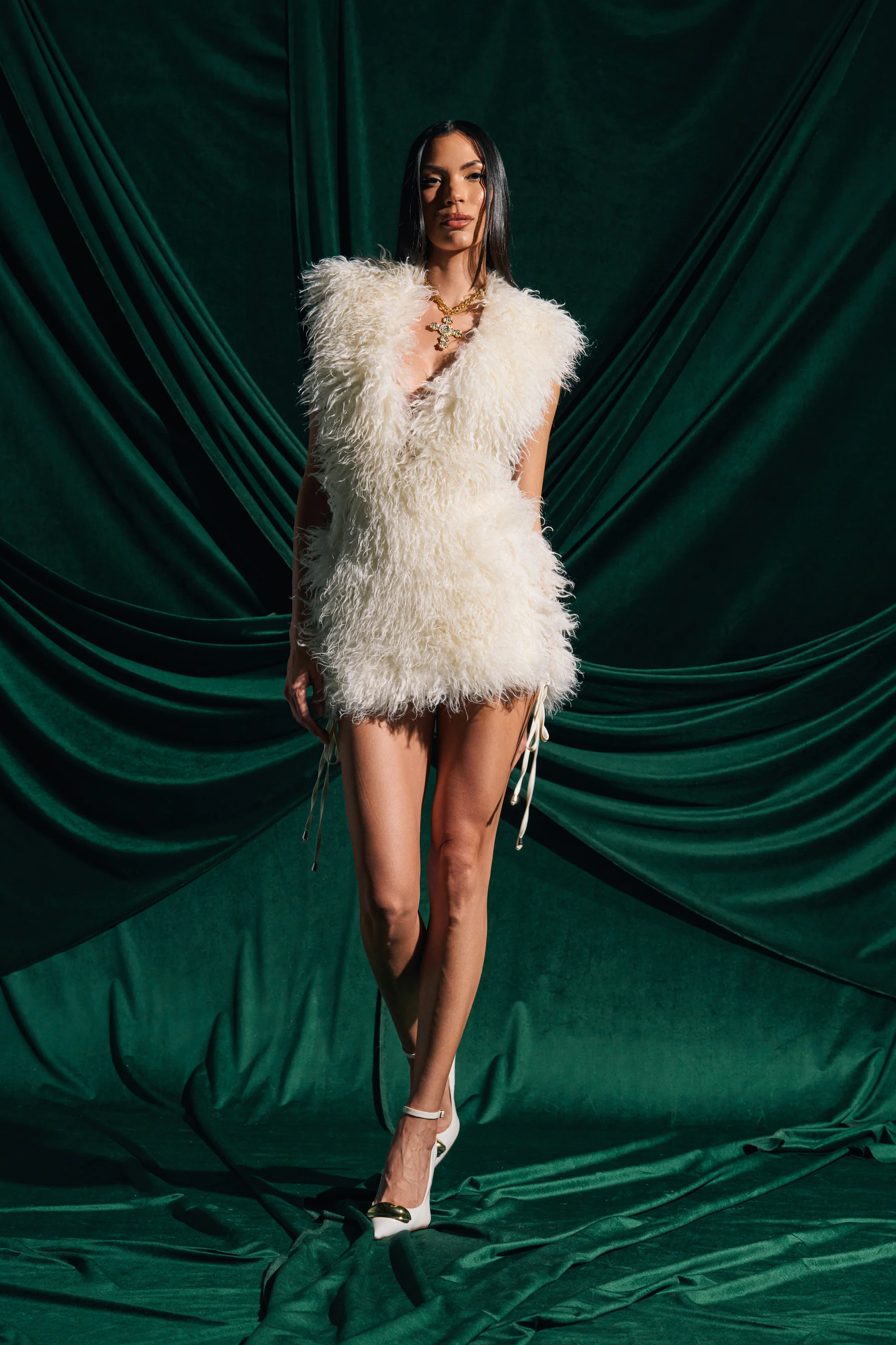 CALL ME CRAZY FUR MINI DRESS - Image 2