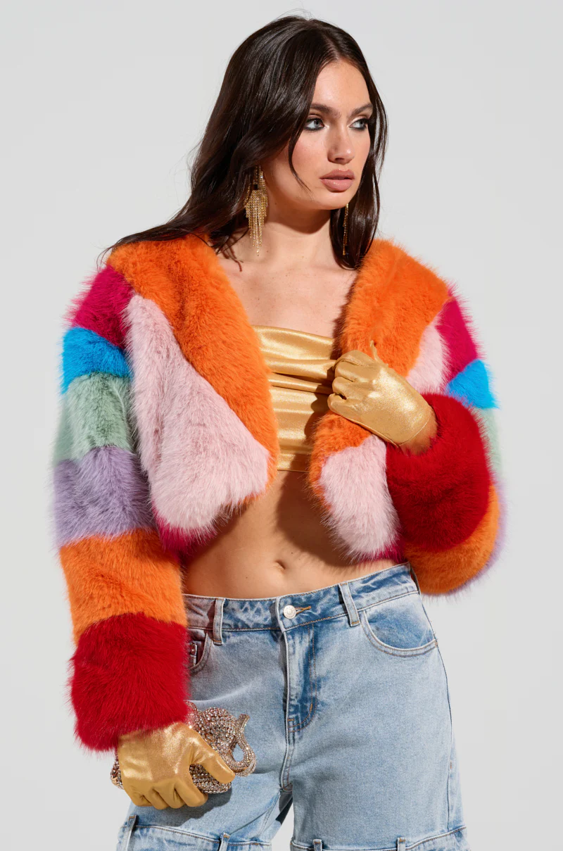 CALL ME CRAZY RAINBOW FUR JACKET - Image 3