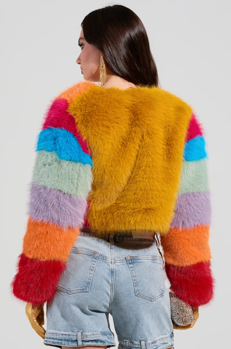CALL ME CRAZY RAINBOW FUR JACKET - Image 5