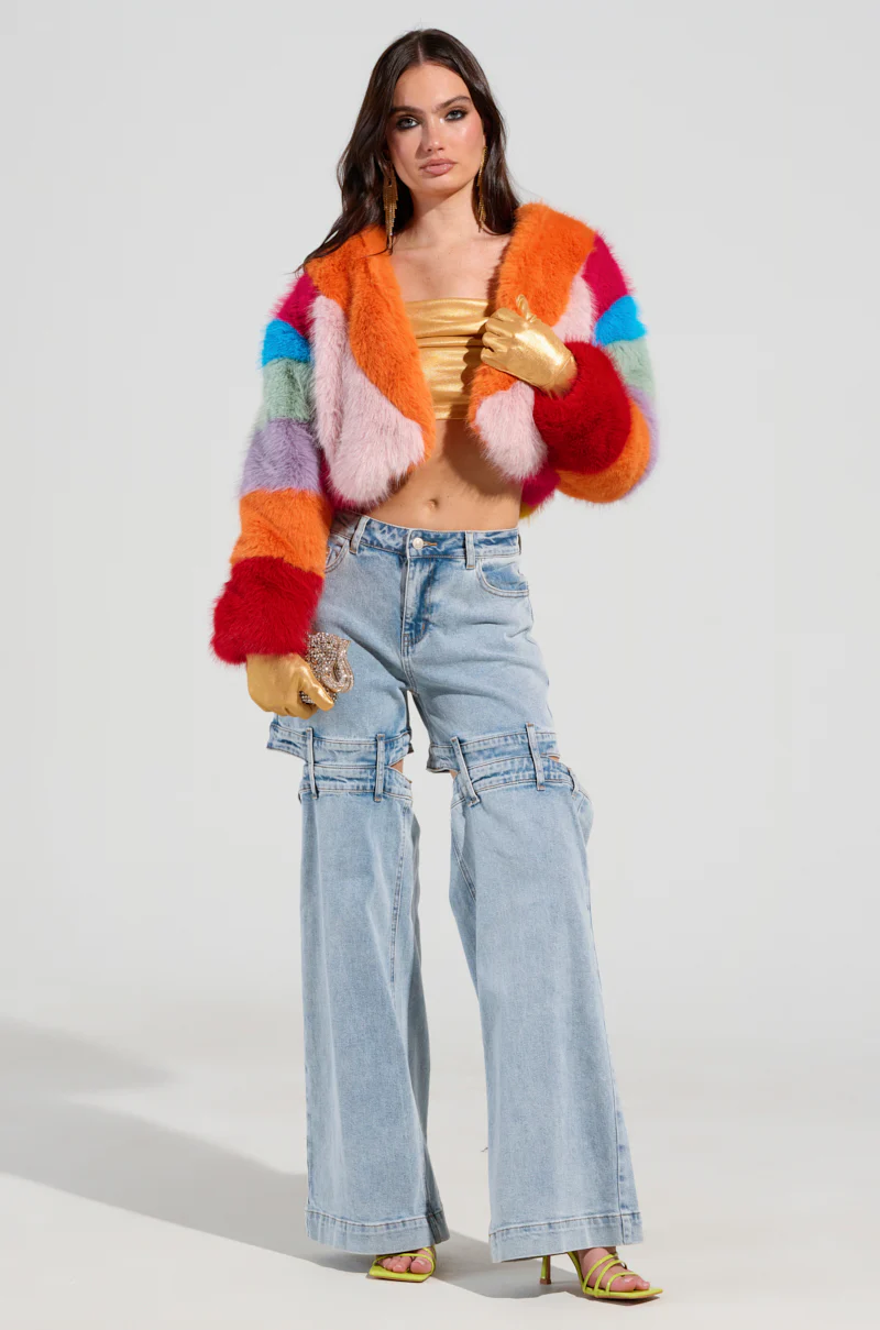 CALL ME CRAZY RAINBOW FUR JACKET - Image 6
