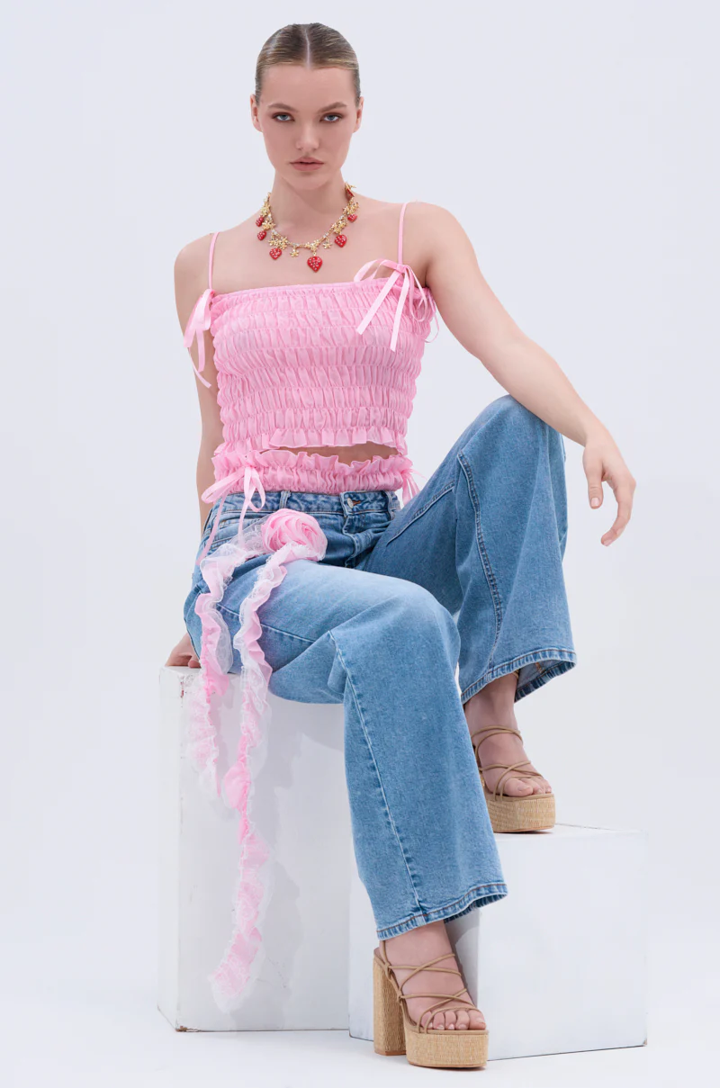 CALL ME RELAXED DENIM PANT WITH RUFFLES - Image 6