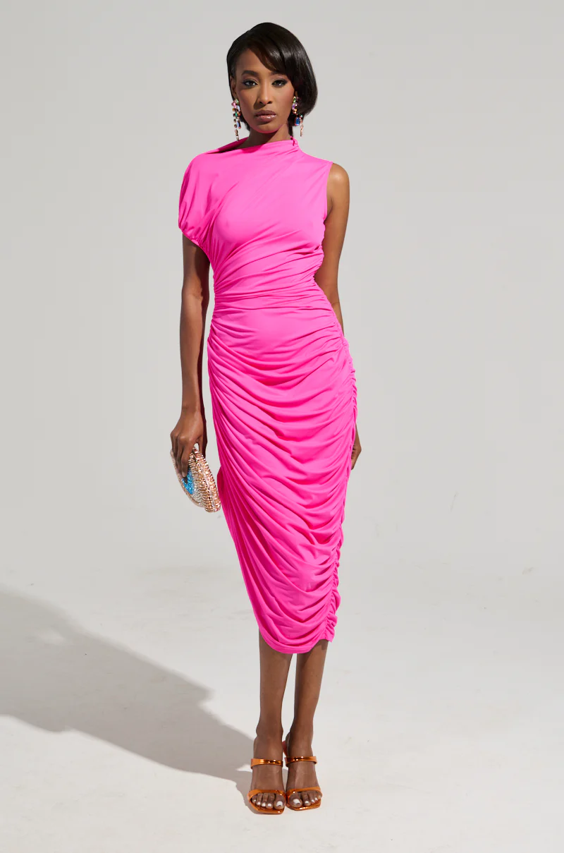 CAMARI RUCHED MIDI DRESS - Image 2