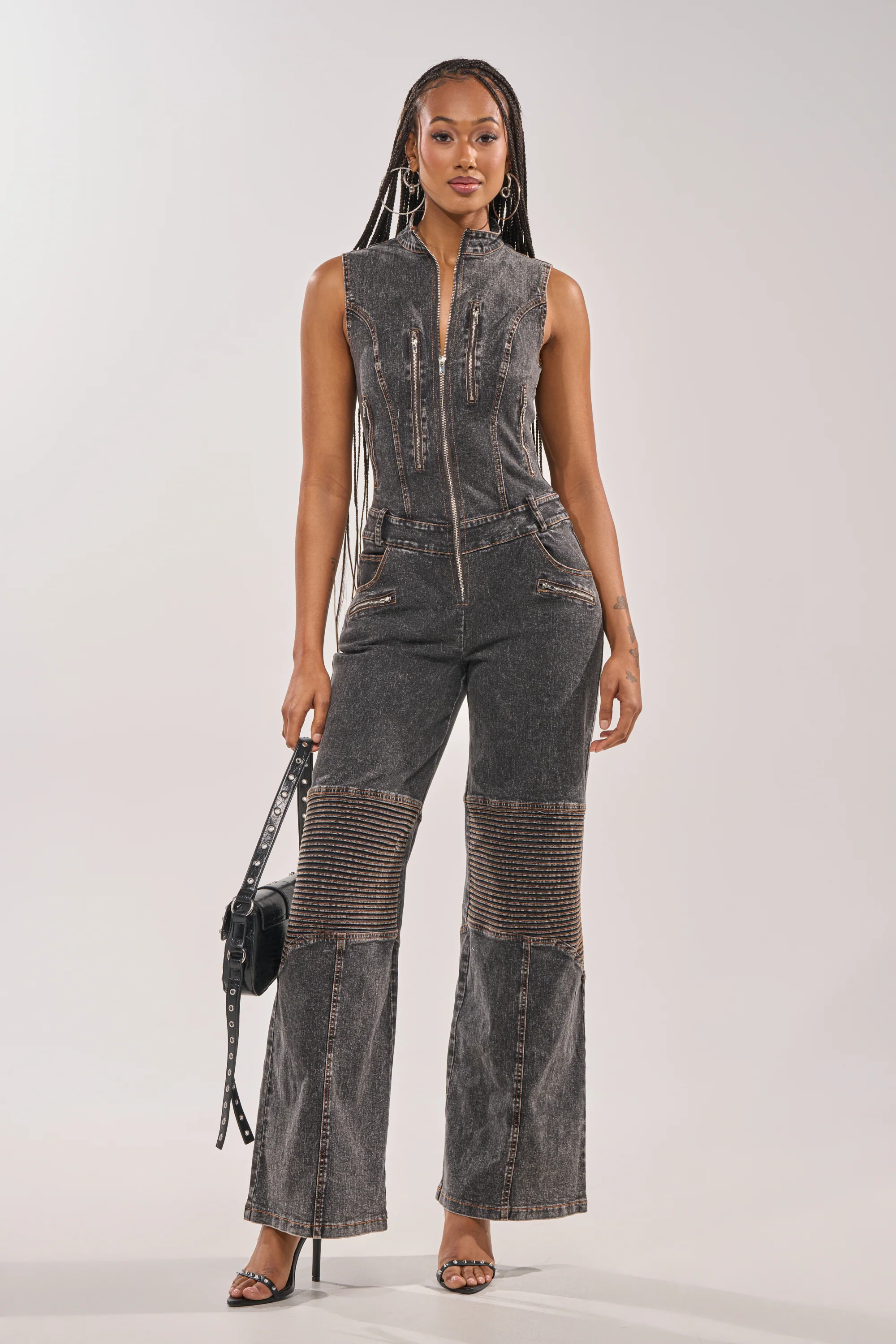 CAMILLA SLEEVELESS DENIM JUMPSUIT
