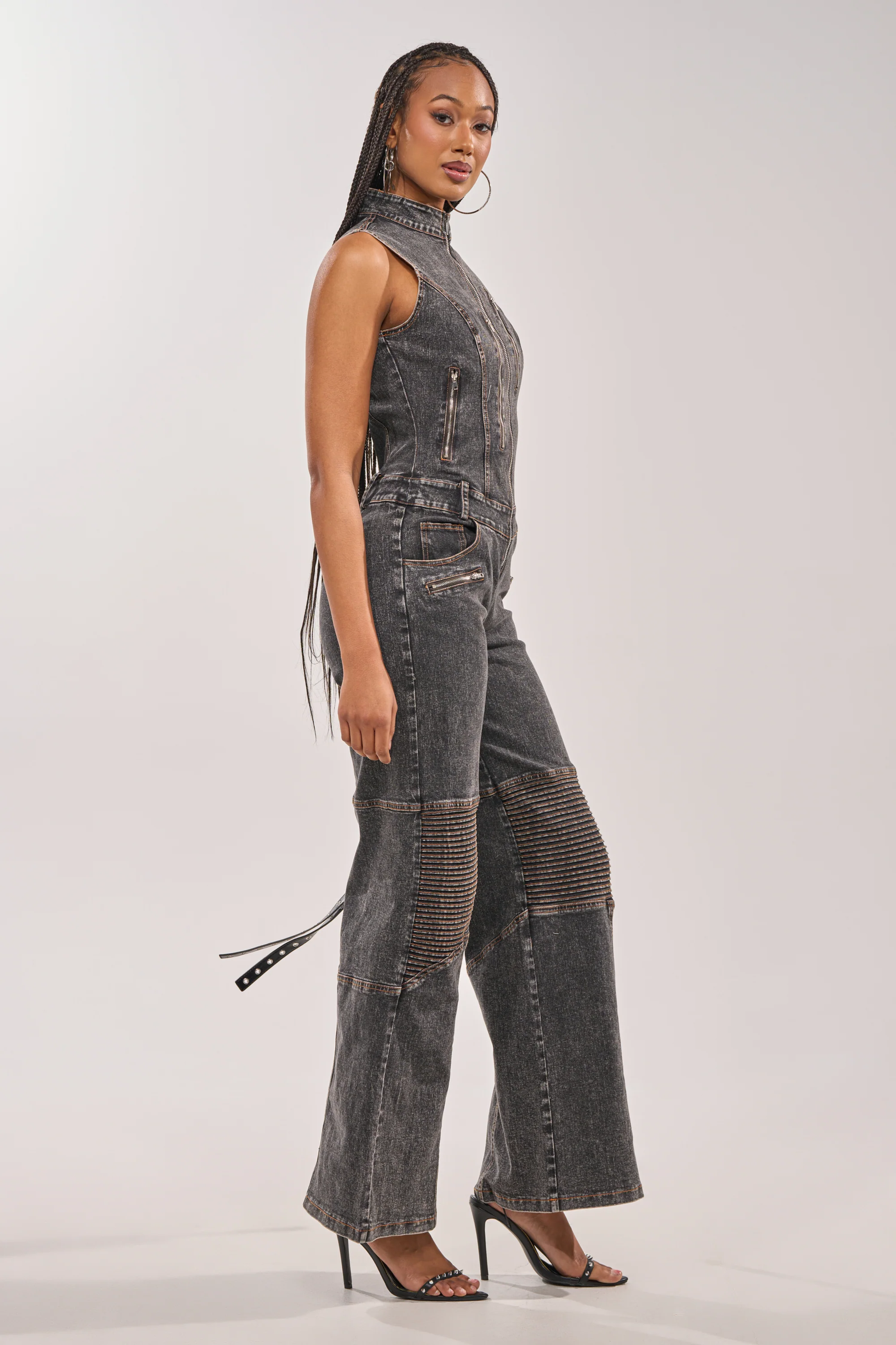 CAMILLA SLEEVELESS DENIM JUMPSUIT - Image 3