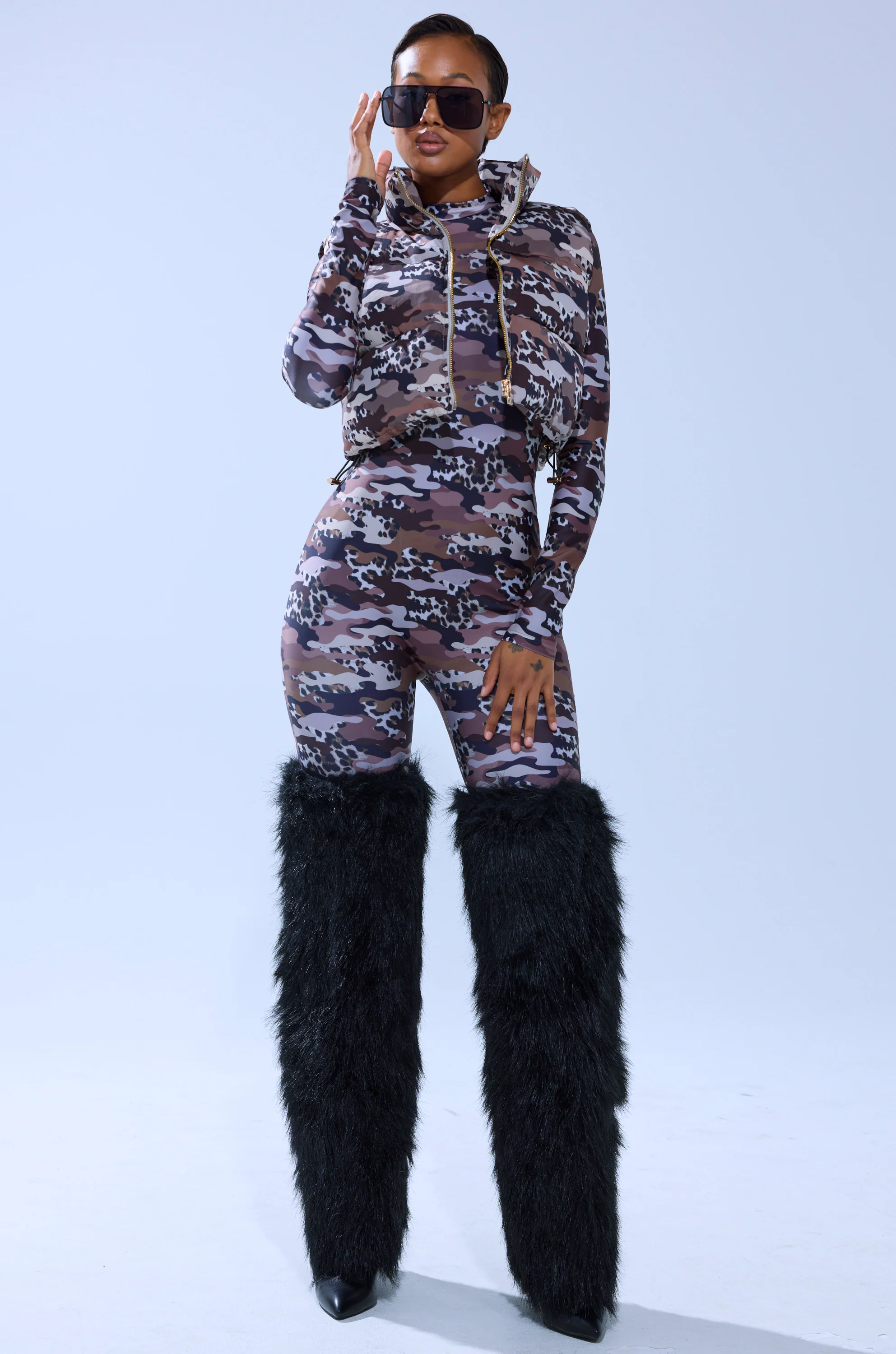 CAMO CHEETAH PRINT PUFFER VEST - Image 7