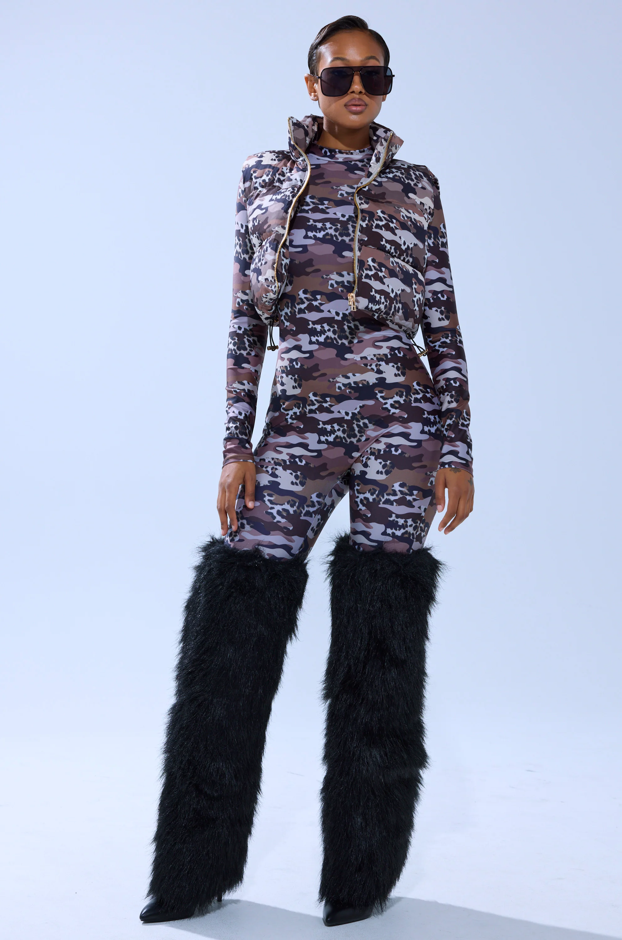CAMO CHEETAH PRINT PUFFER VEST - Image 8