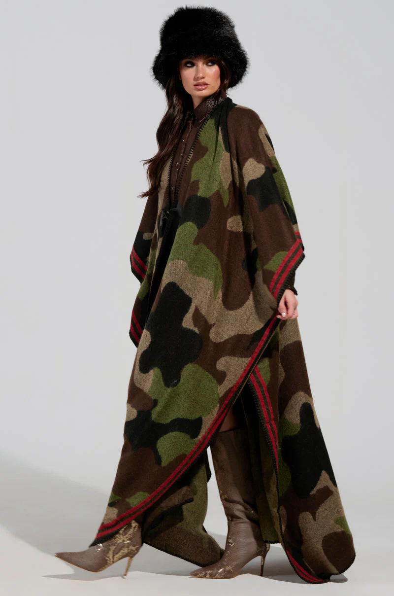 CAMO NIGHTS MAXI PONCHO - Image 9