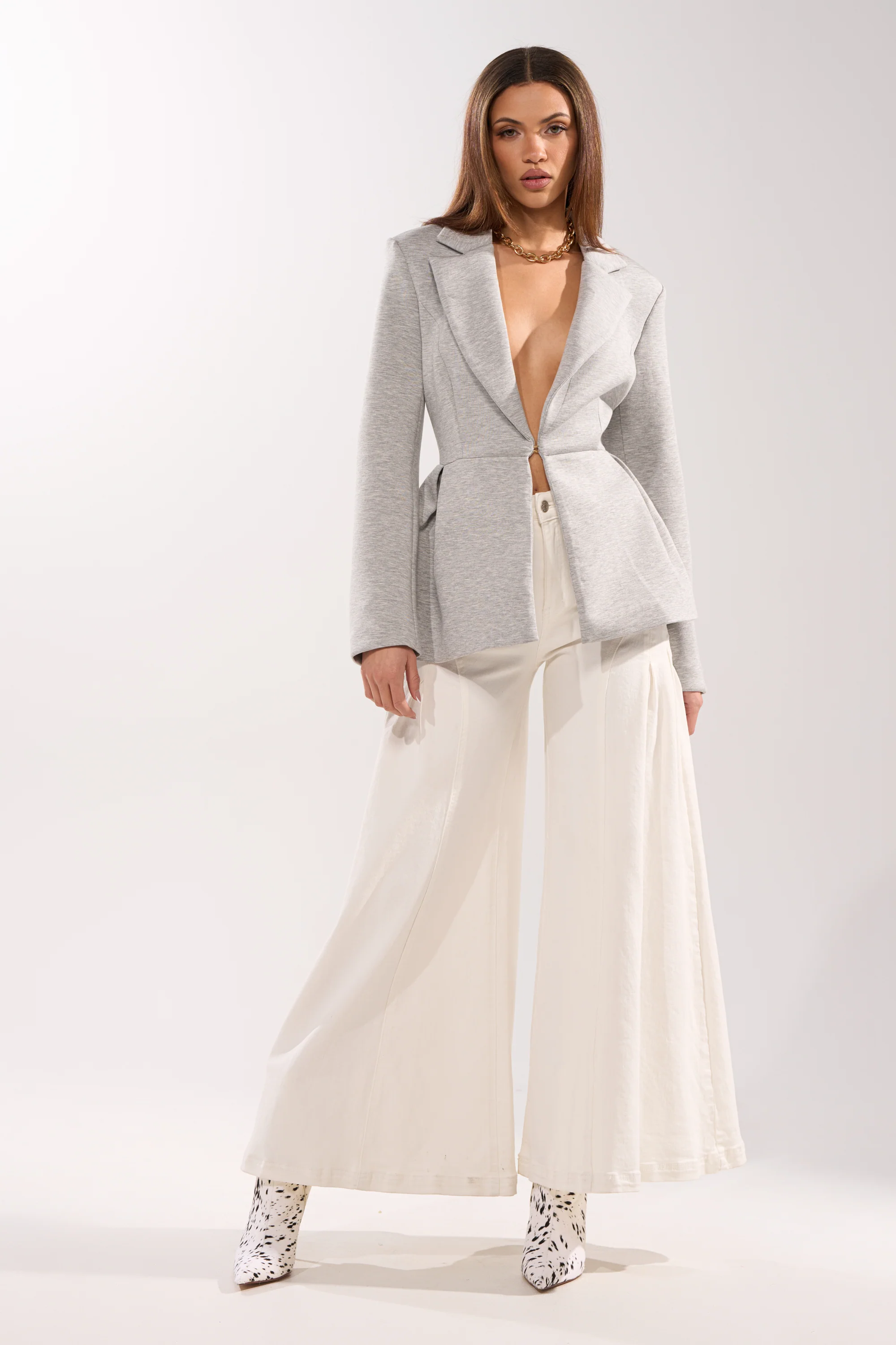 CANARY PEPLUM BLAZER IN SCUBA - Image 5