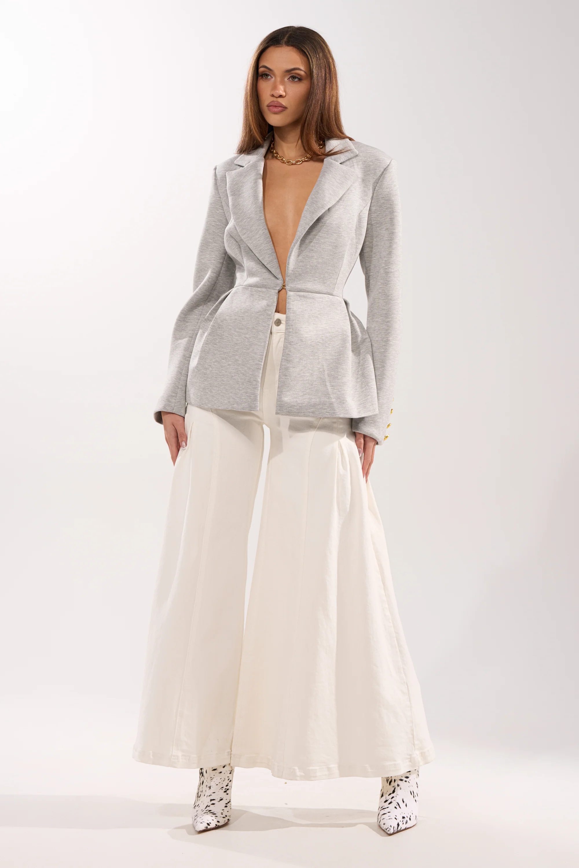 CANARY PEPLUM BLAZER IN SCUBA - Image 6