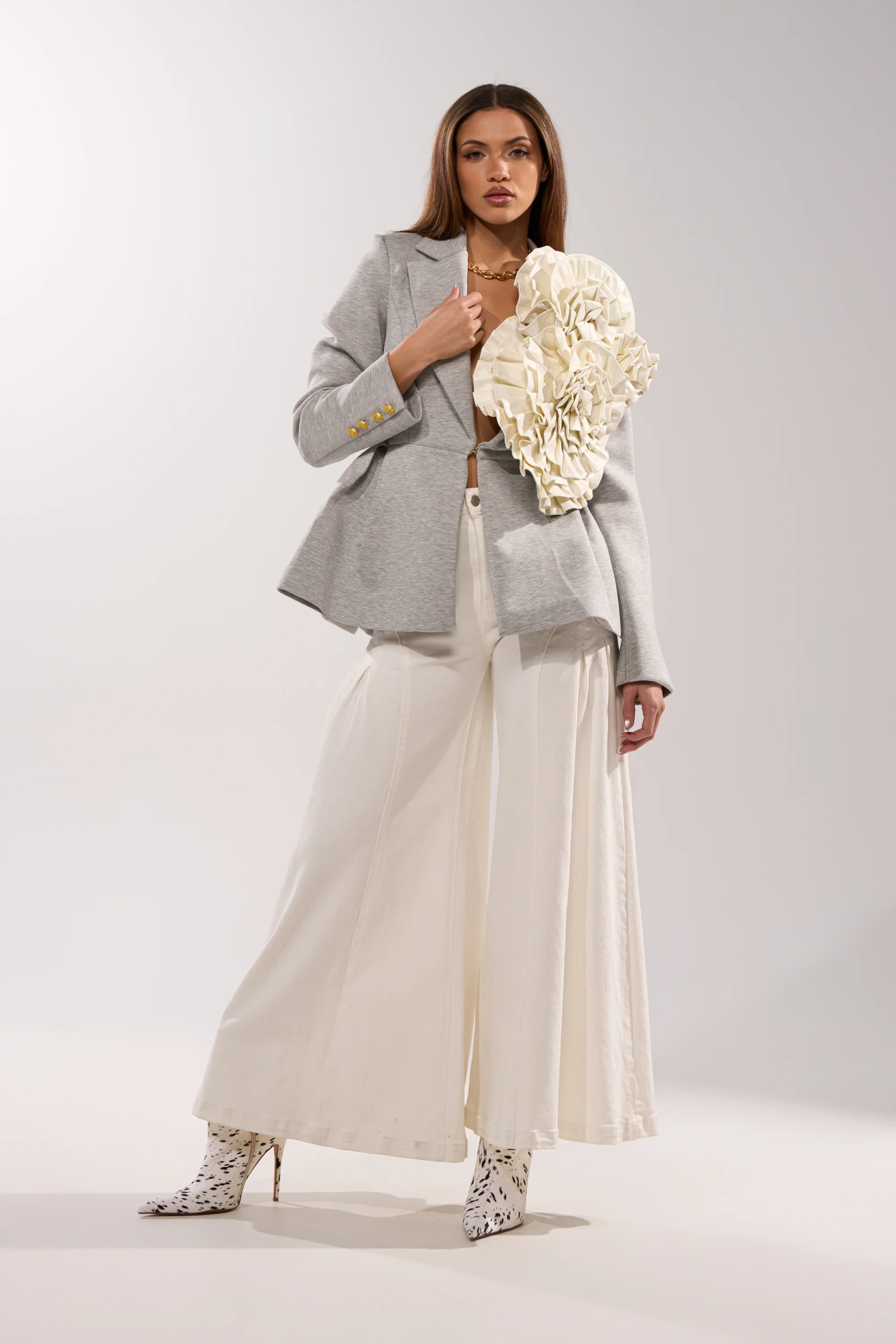 CANARY PEPLUM BLAZER IN SCUBA - Image 7