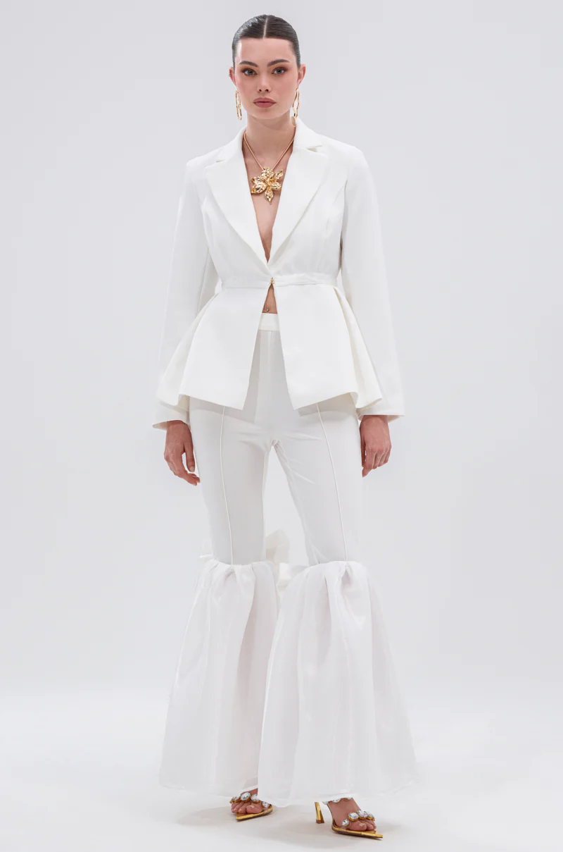 CANARY PEPLUM BLAZER IN WHITE - Image 5