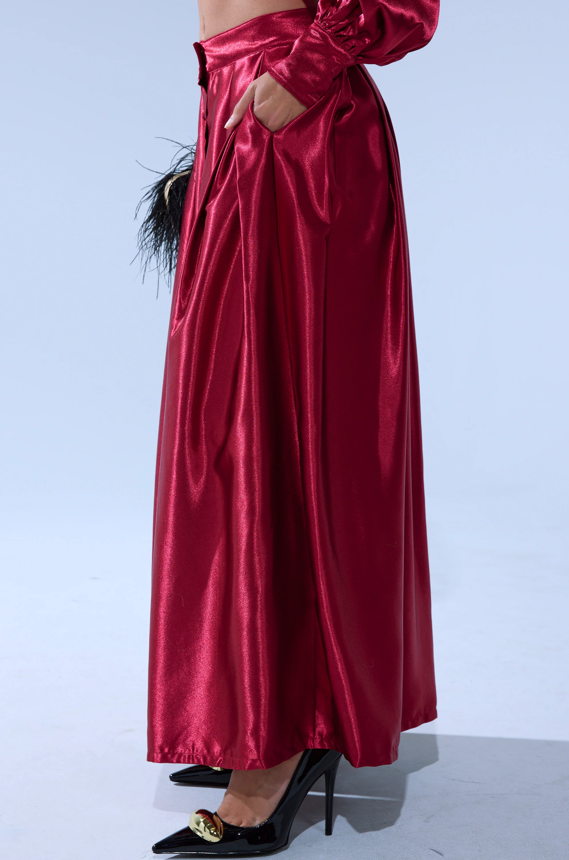 CANDICE SATIN MAXI SKIRT - Image 3