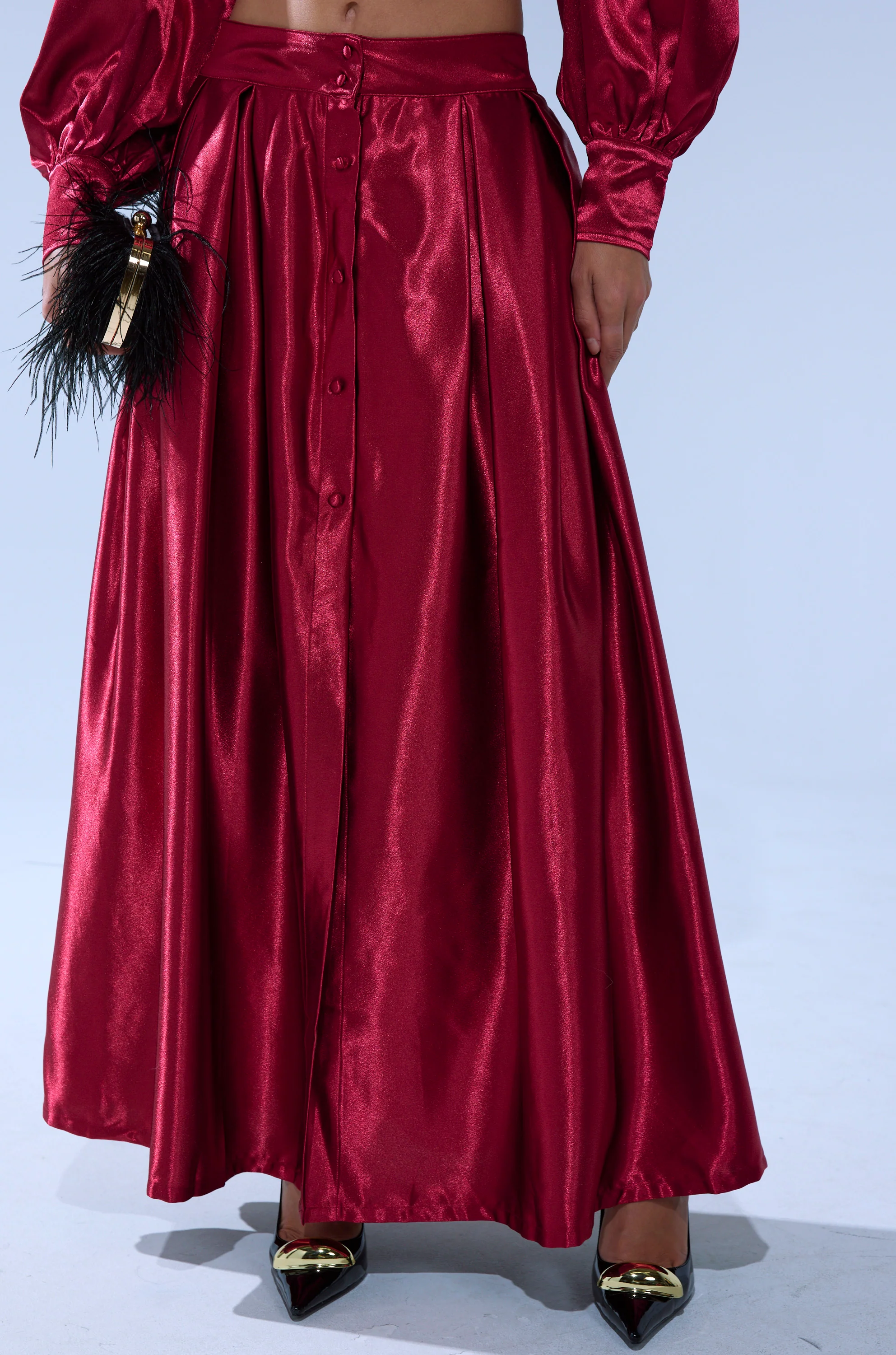 CANDICE SATIN MAXI SKIRT - Image 4