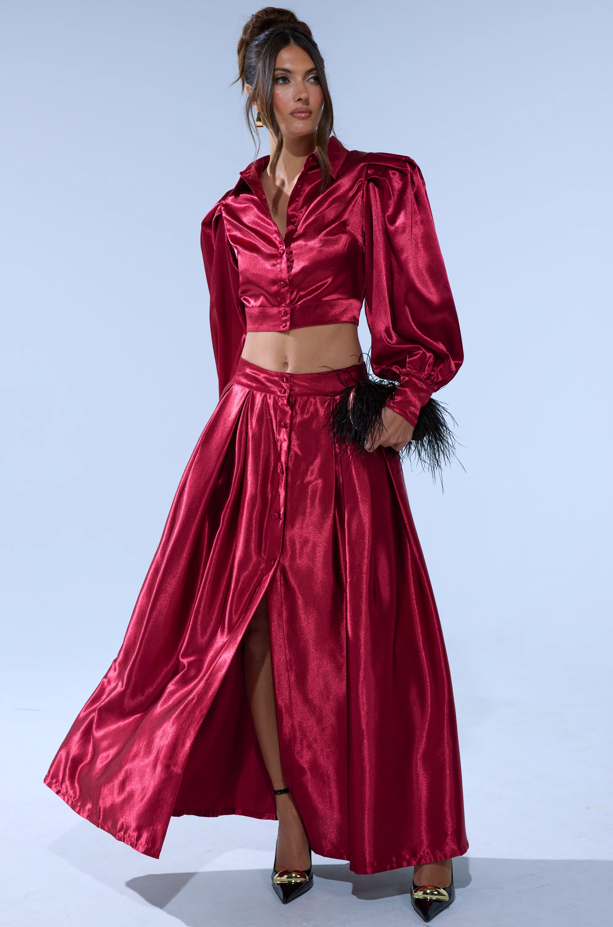 CANDICE SATIN MAXI SKIRT - Image 6