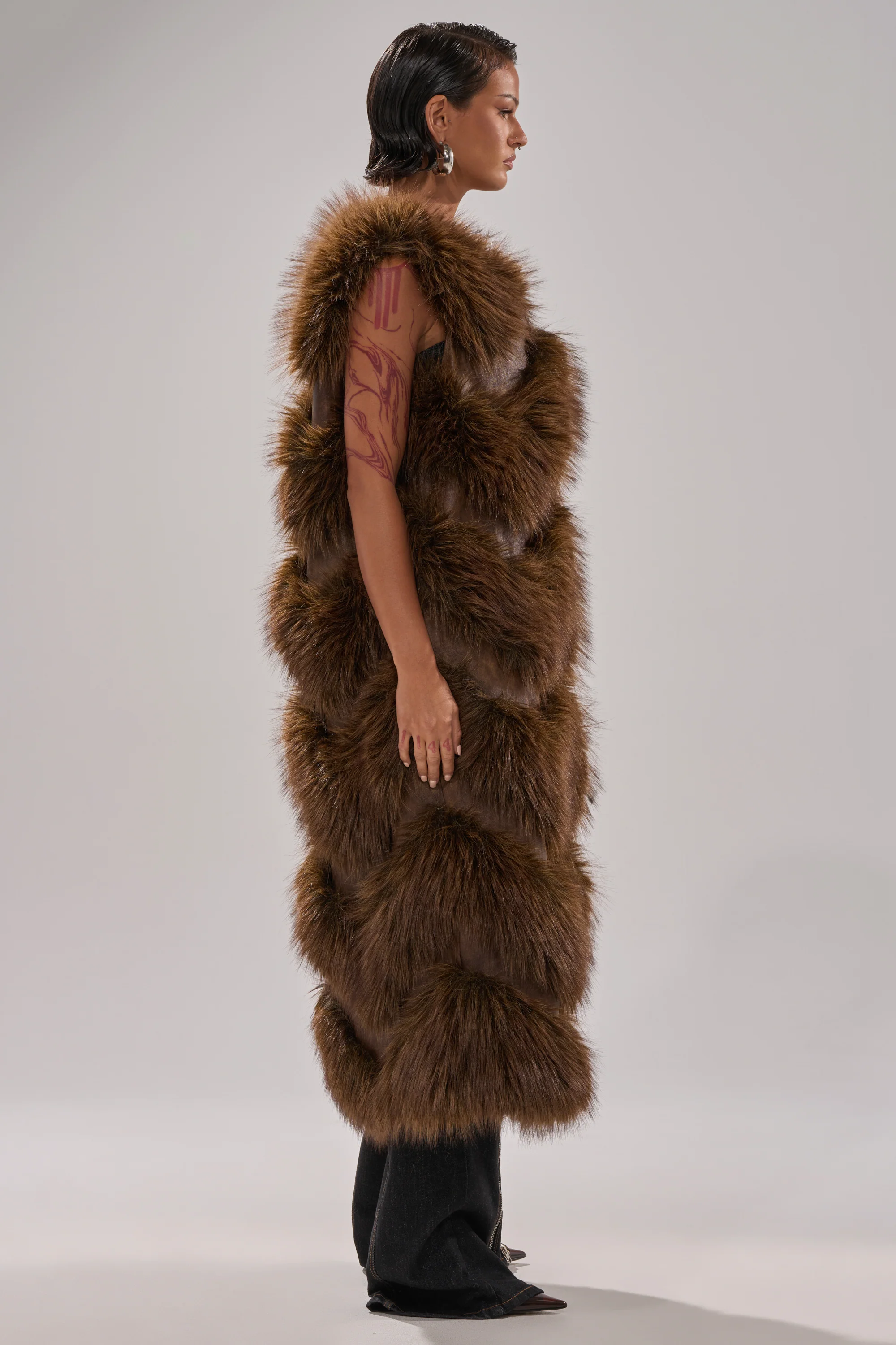CAN'T BE BOTHERED PANELED FUR VEST - Image 6