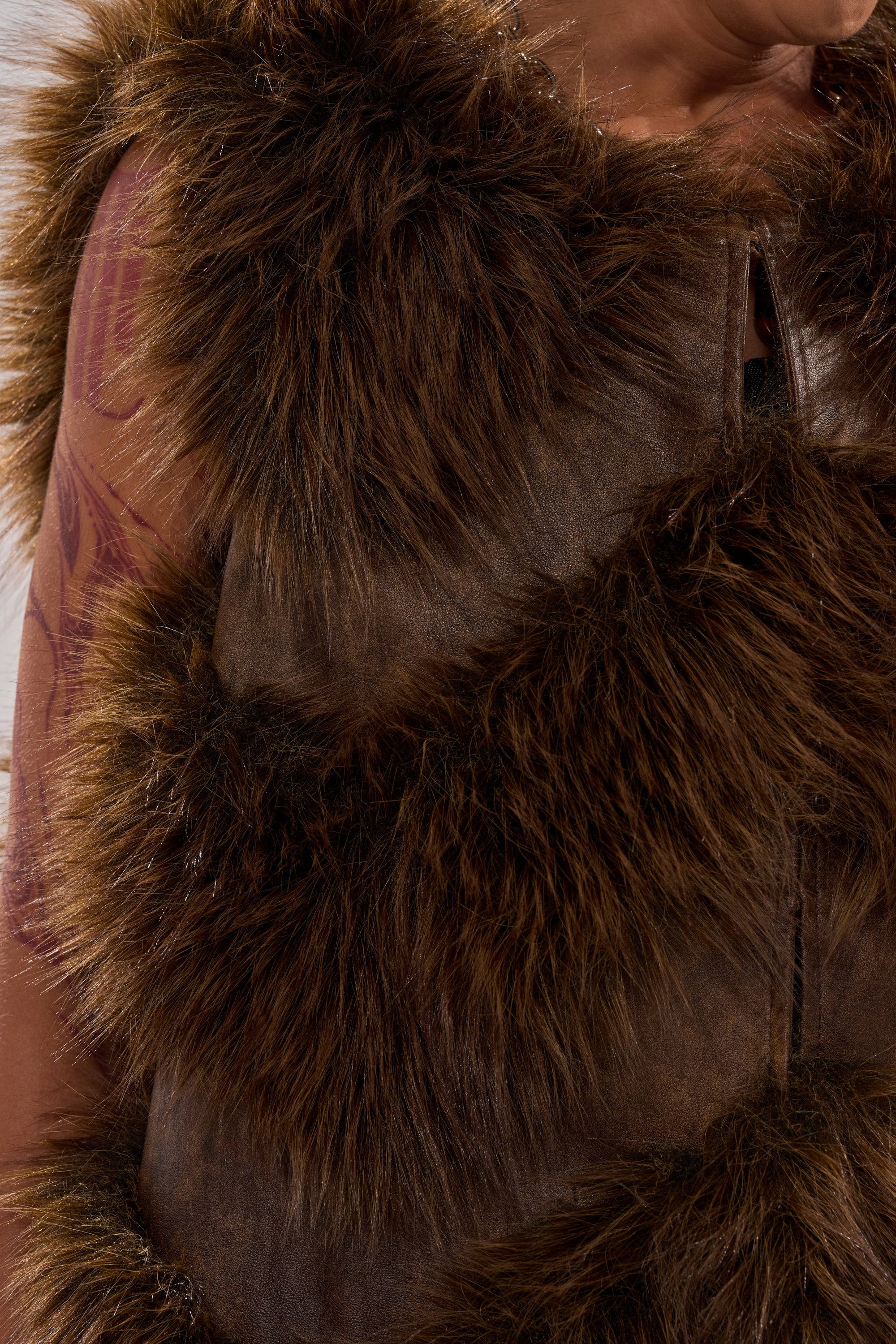 CAN'T BE BOTHERED PANELED FUR VEST - Image 8