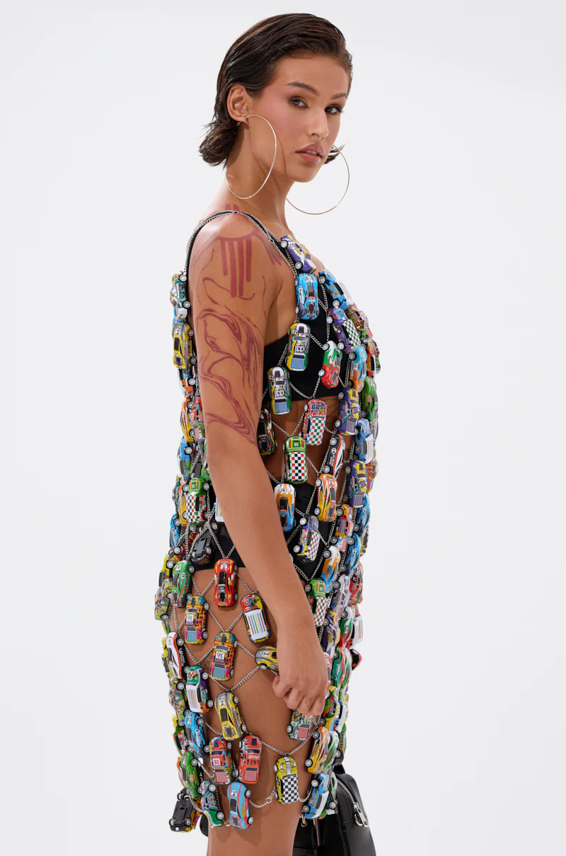 CAN'T CATCH ME CAR CHAIN MINI DRESS - Image 4