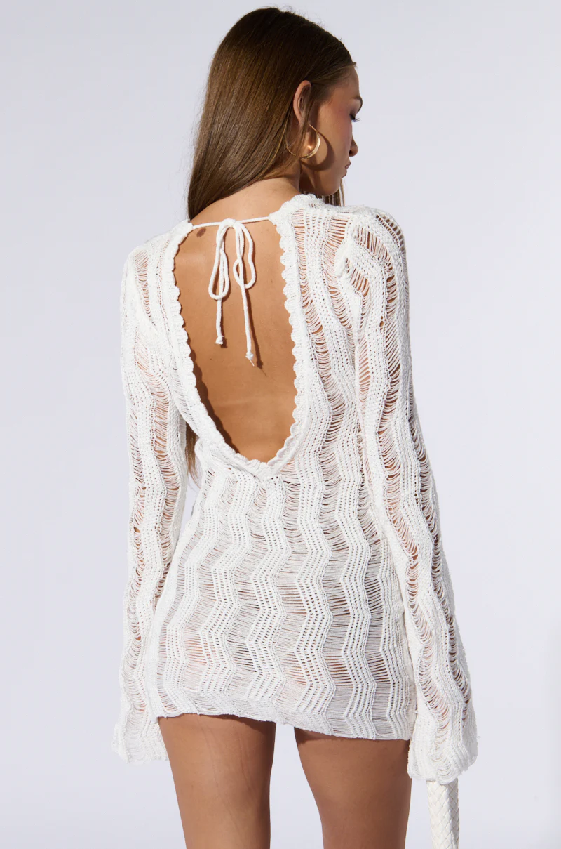 CAN'T COVER ME UP CROCHET MINI DRESS - Image 4