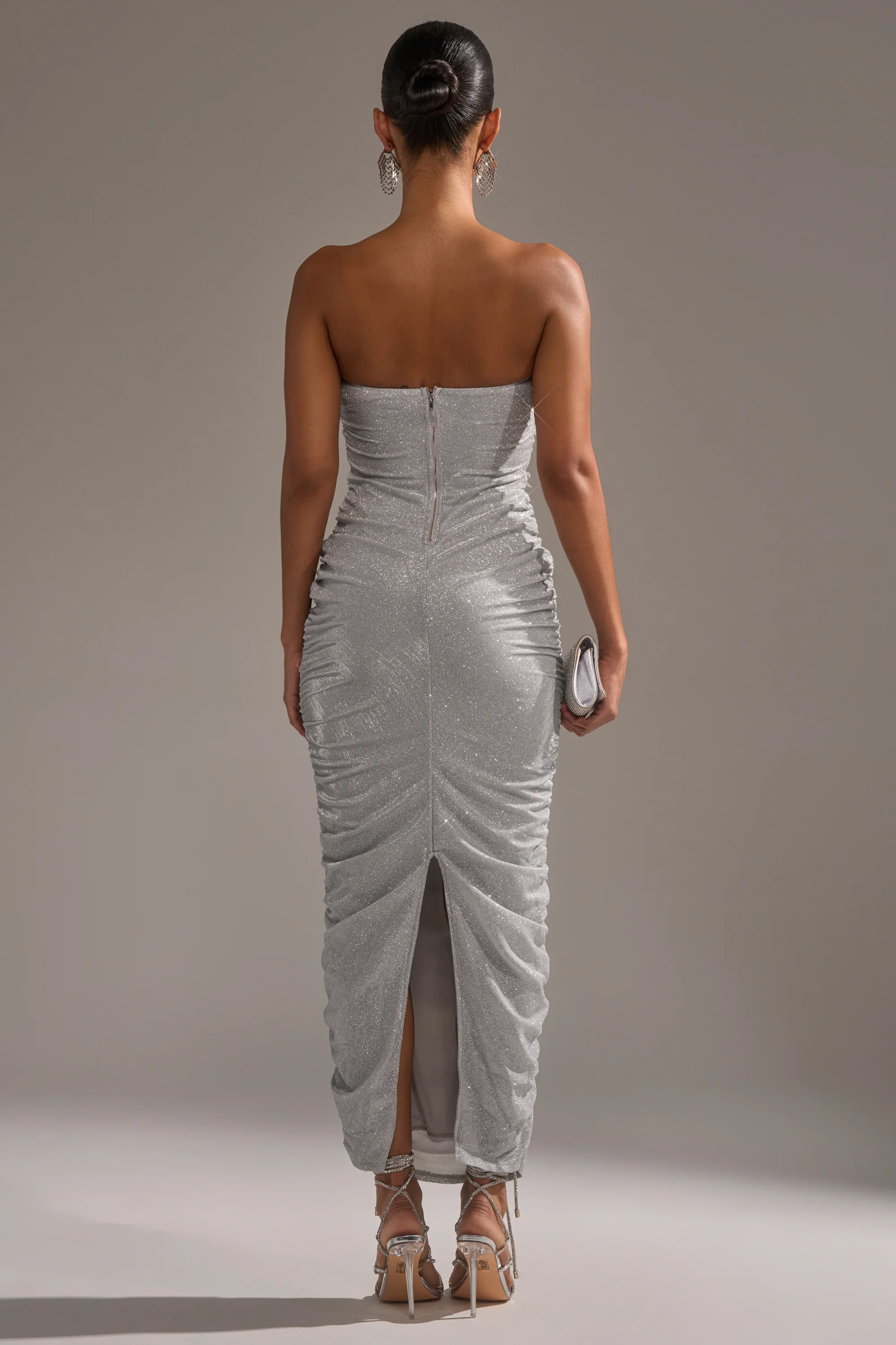 CANT GET ENOUGH SLINKY RUCHED MAXI DRESS - Image 5