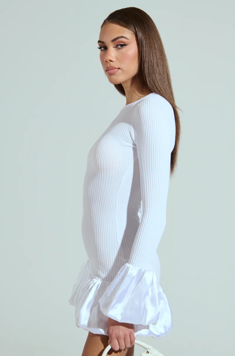 CAN'T MISS ME KNIT MINI DRESS IN WHITE - Image 4