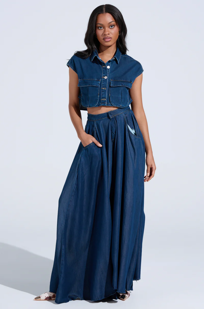 CARRIE ULTRA WIDE LEG DENIM TROUSER - Image 5