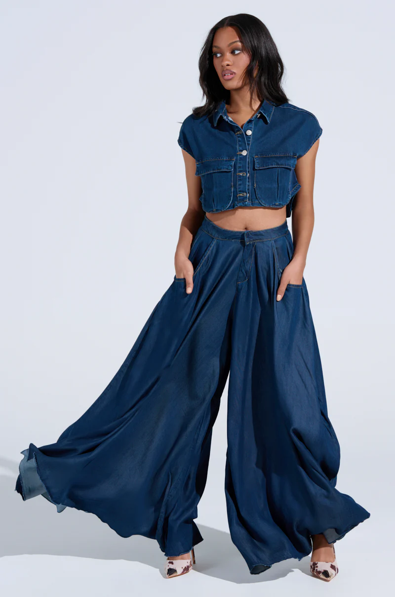 CARRIE ULTRA WIDE LEG DENIM TROUSER - Image 6