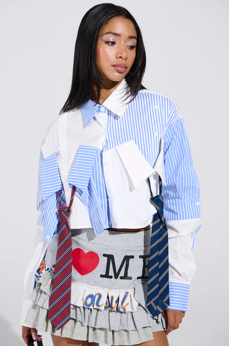 CASUAL FRIDAY CROPPED BUTTON UP SHIRT - Image 2