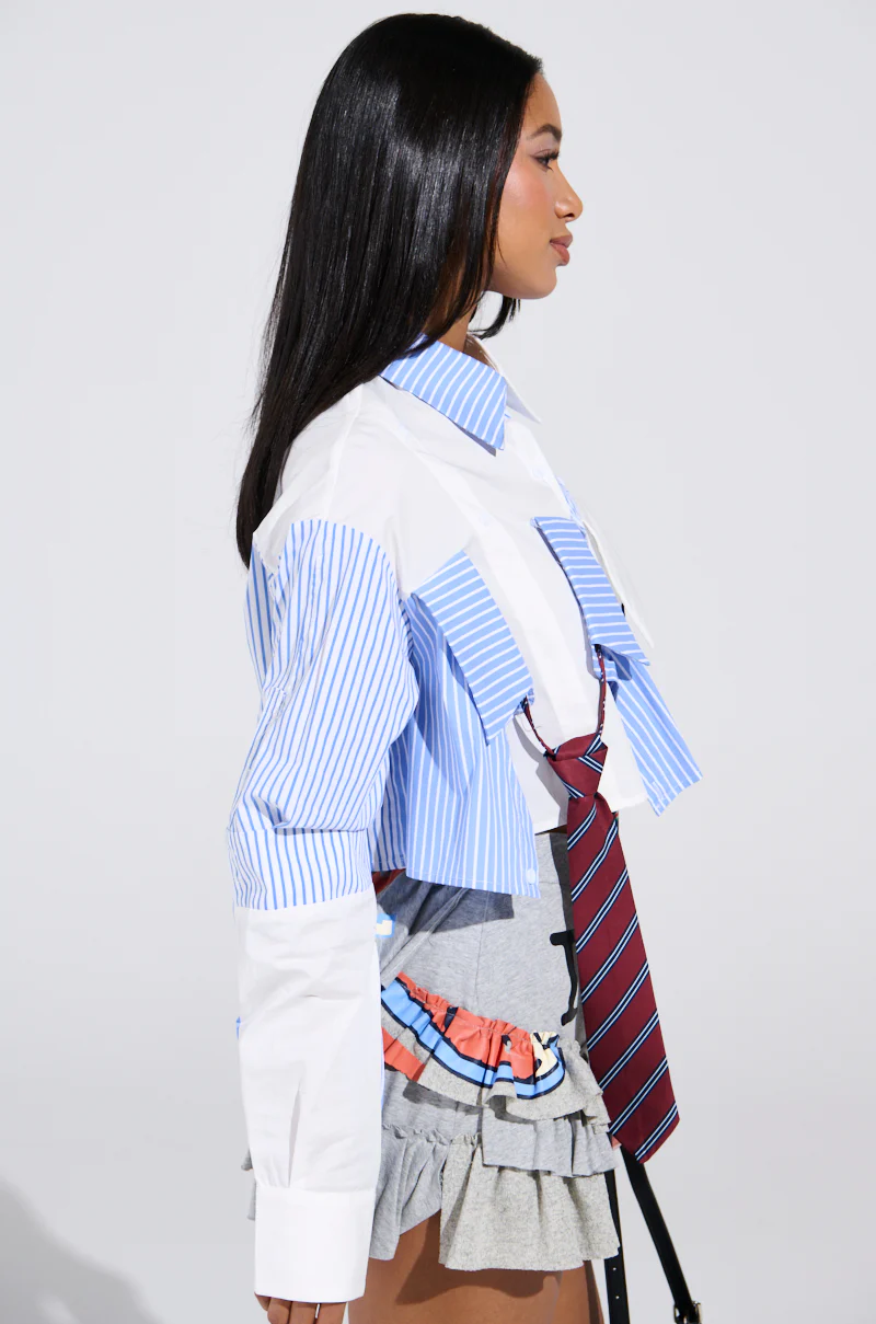 CASUAL FRIDAY CROPPED BUTTON UP SHIRT - Image 3