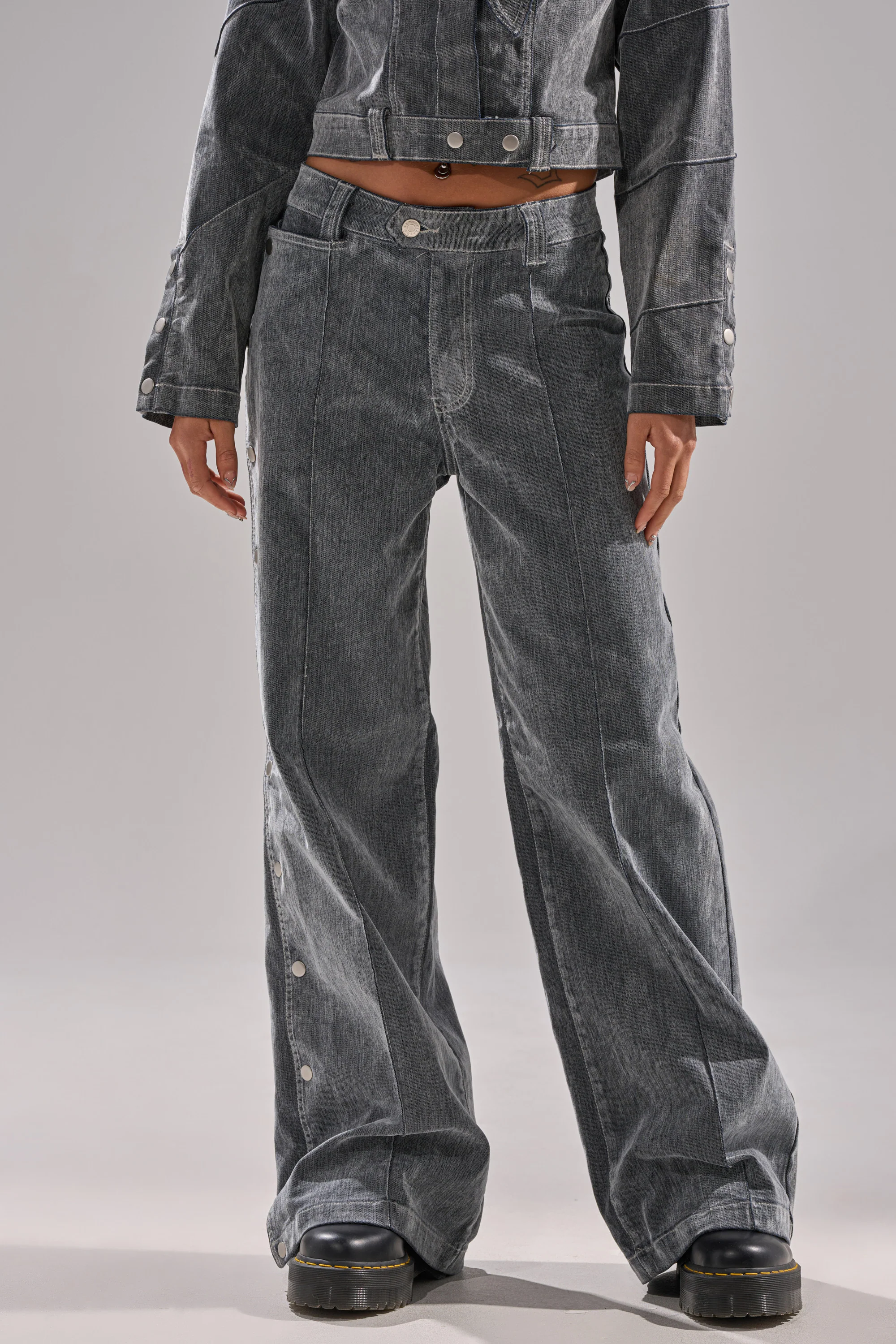 CATCHING EYES VELVET DENIM WIDE-LEG PANT - Image 4