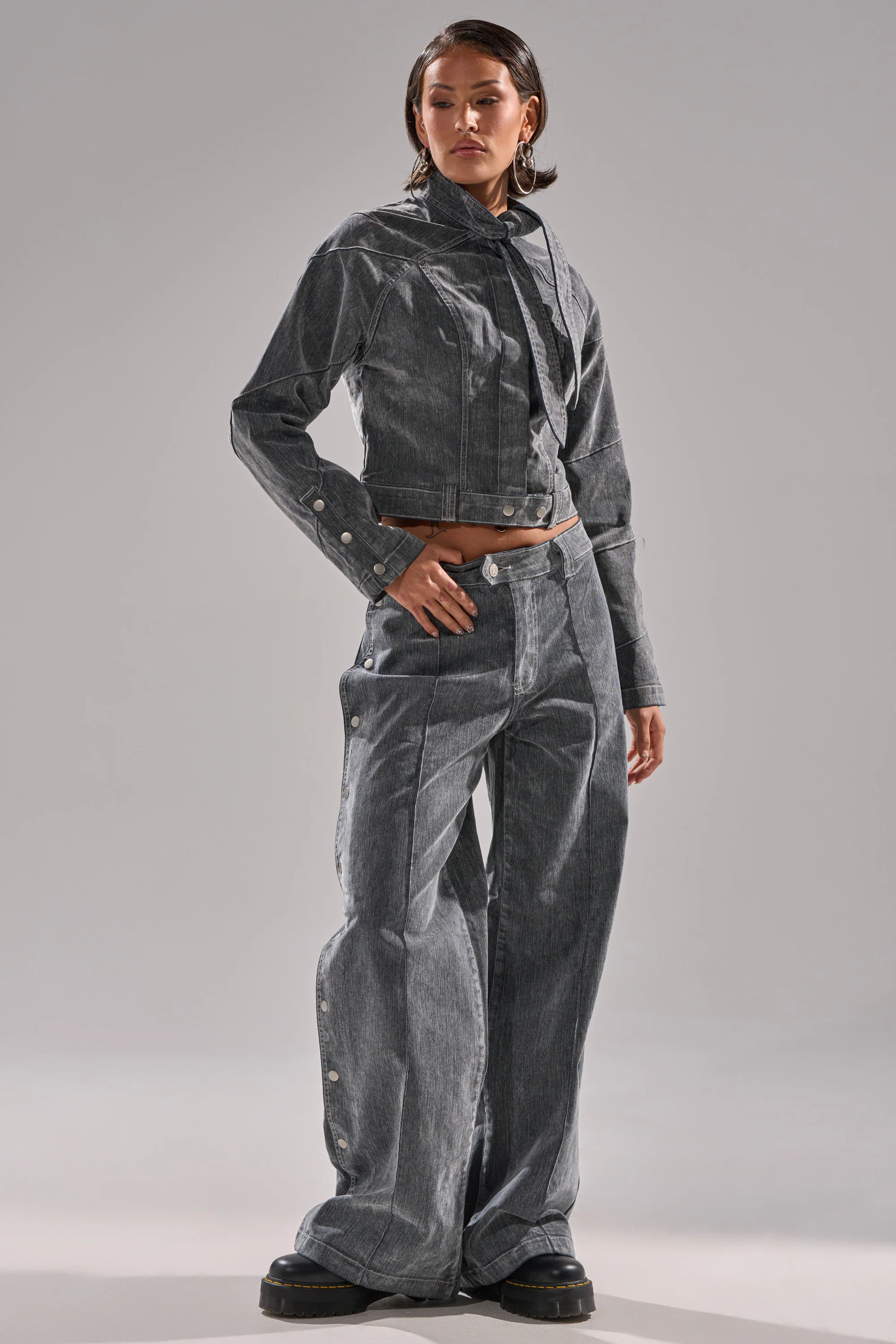 CATCHING EYES VELVET DENIM WIDE-LEG PANT - Image 8