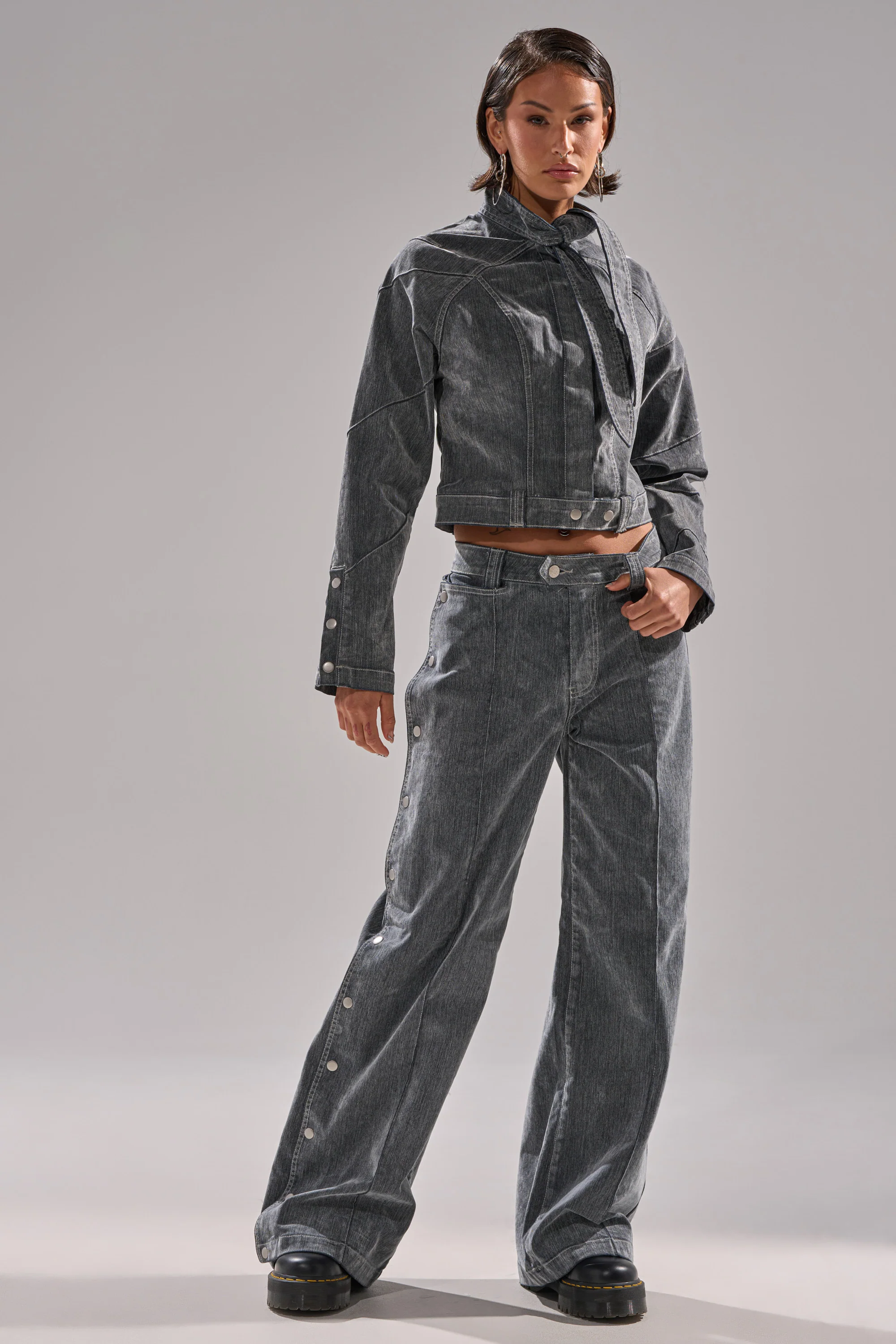 CATCHING EYES VELVET DENIM WIDE-LEG PANT - Image 9