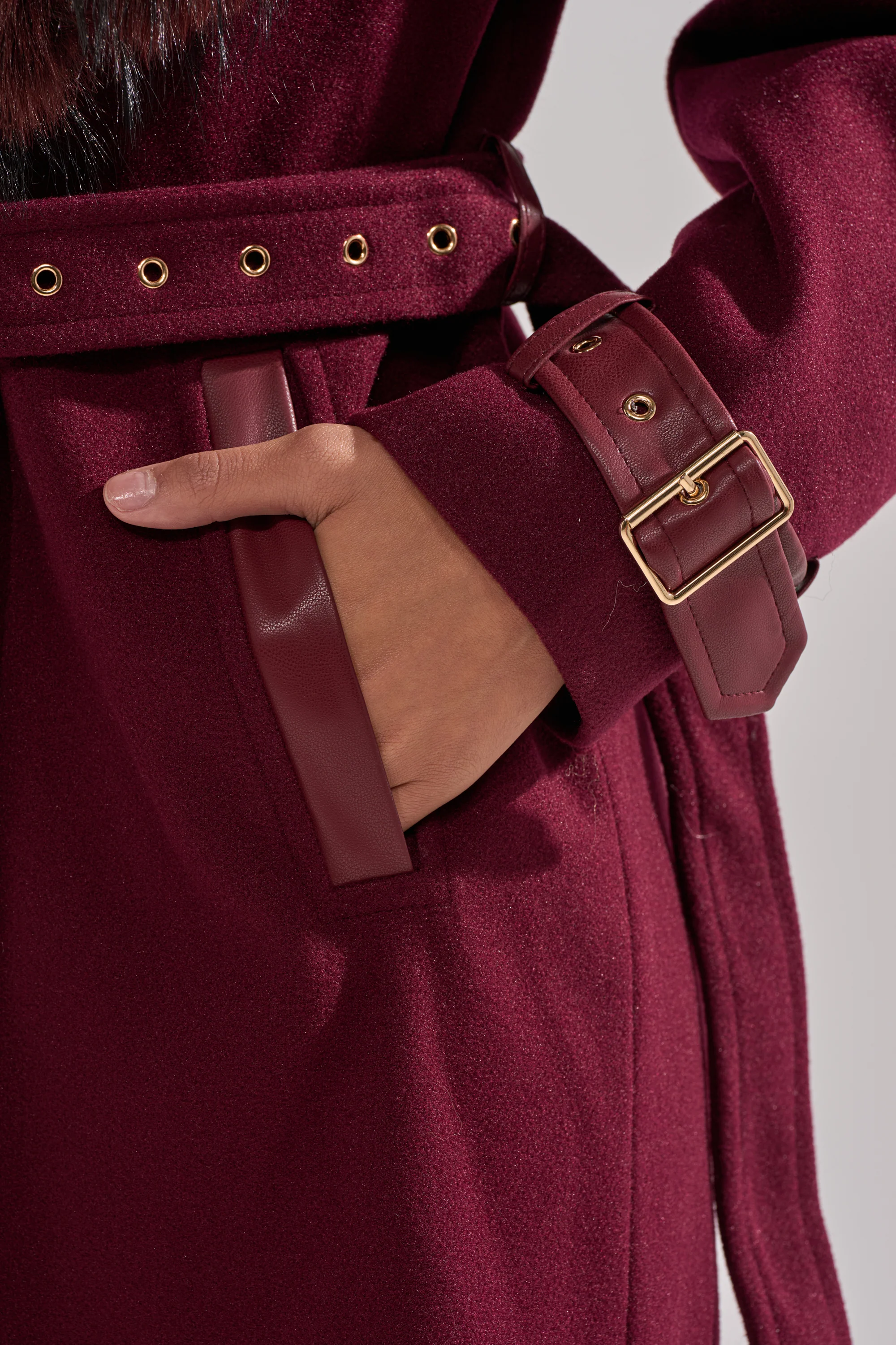 CATALINA FUR COLLAR TRENCH - Image 15
