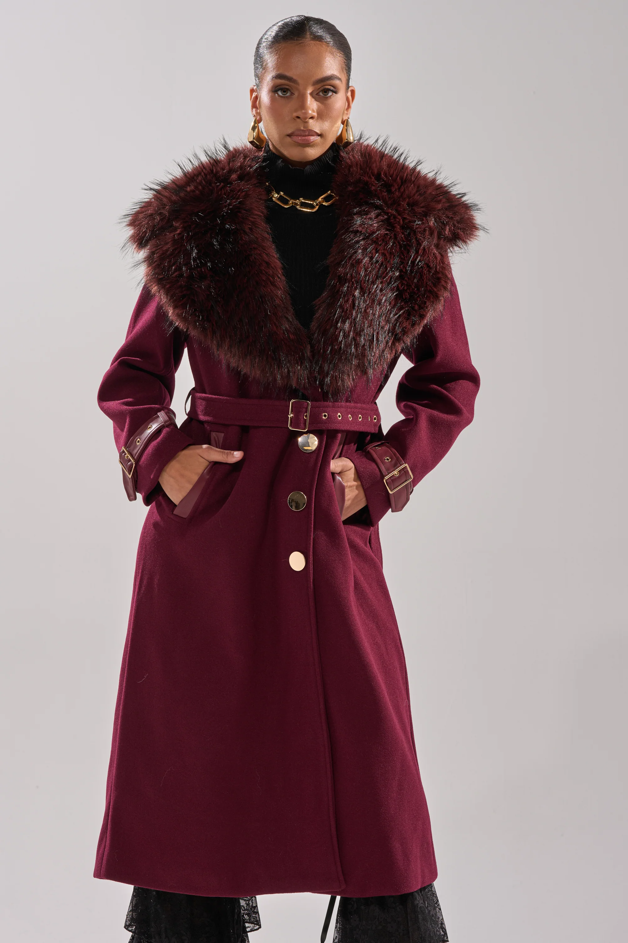 CATALINA FUR COLLAR TRENCH - Image 2