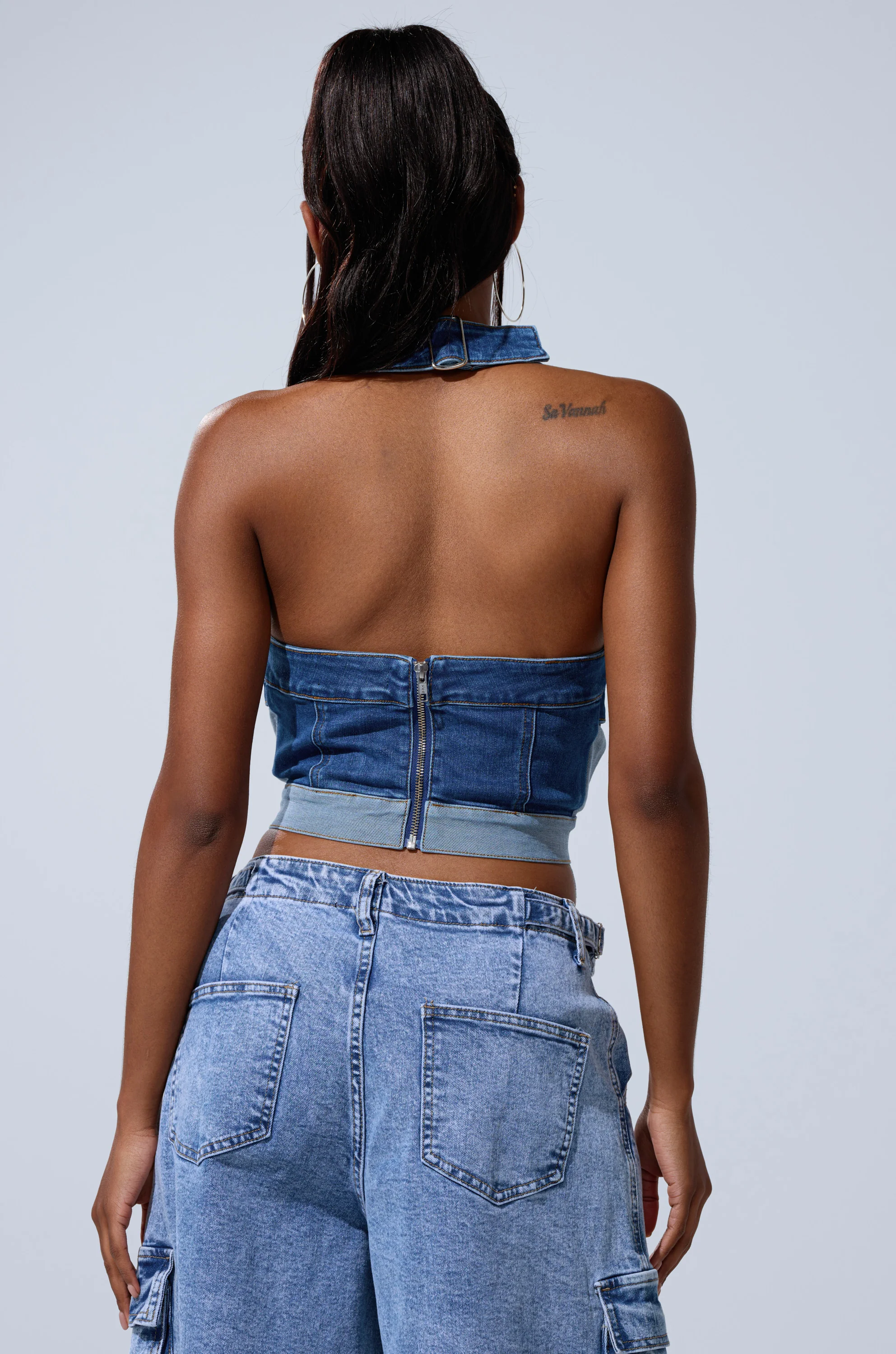 CATCH ME ABSTRACT DENIM CORSET - Image 4