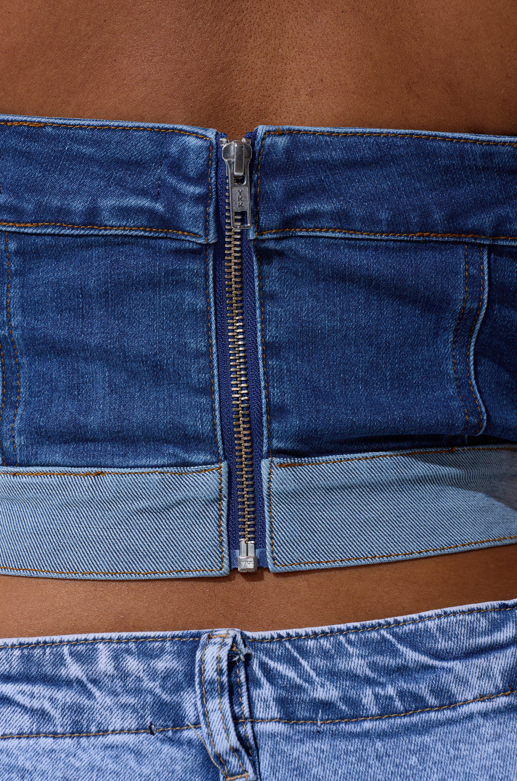 CATCH ME ABSTRACT DENIM CORSET - Image 7
