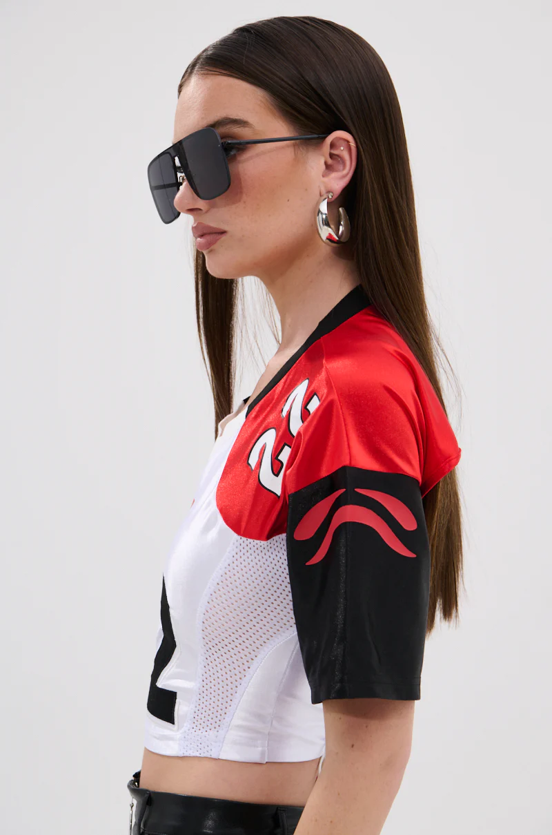 CATCH MY VIBE CORSETED JERSEY TOP - Image 3