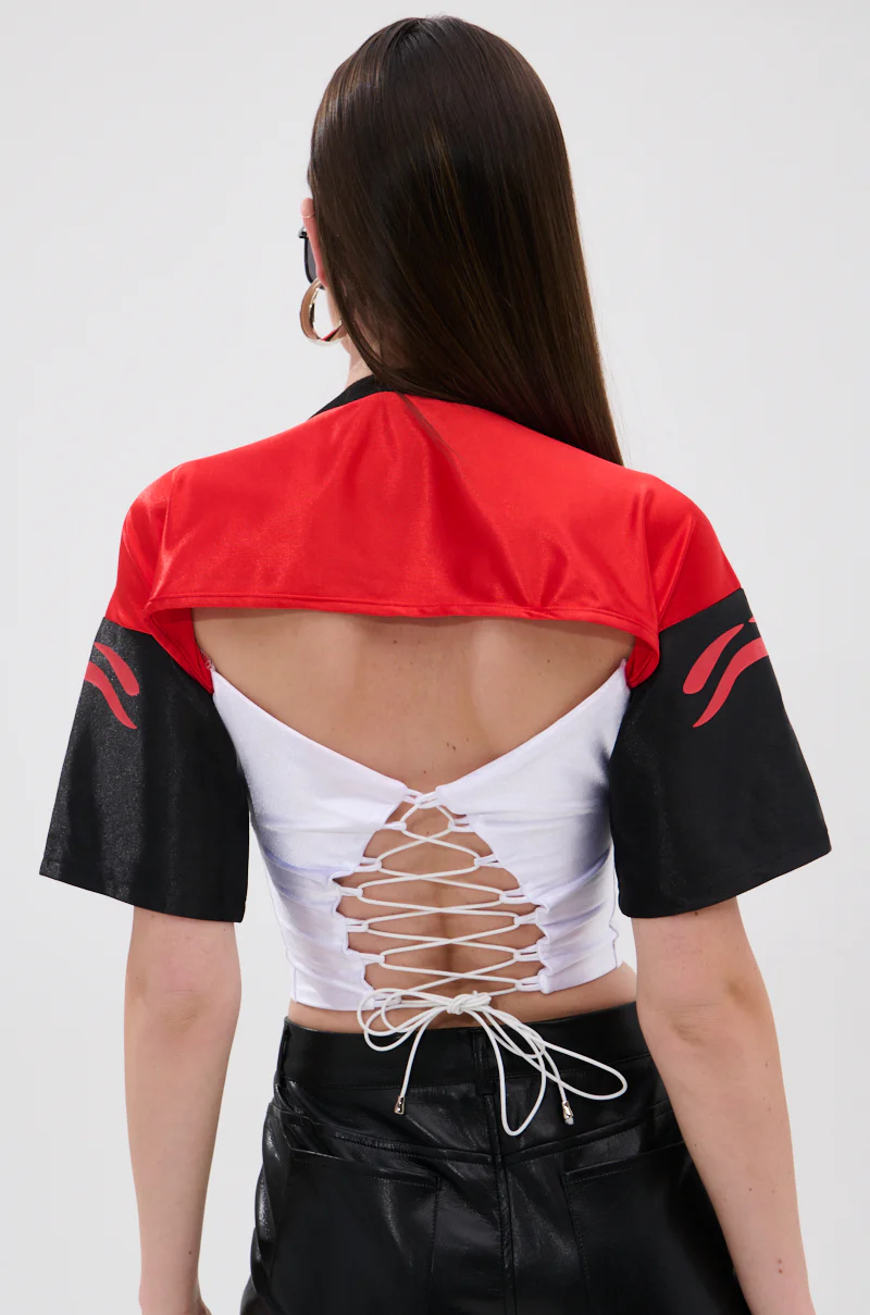CATCH MY VIBE CORSETED JERSEY TOP - Image 4