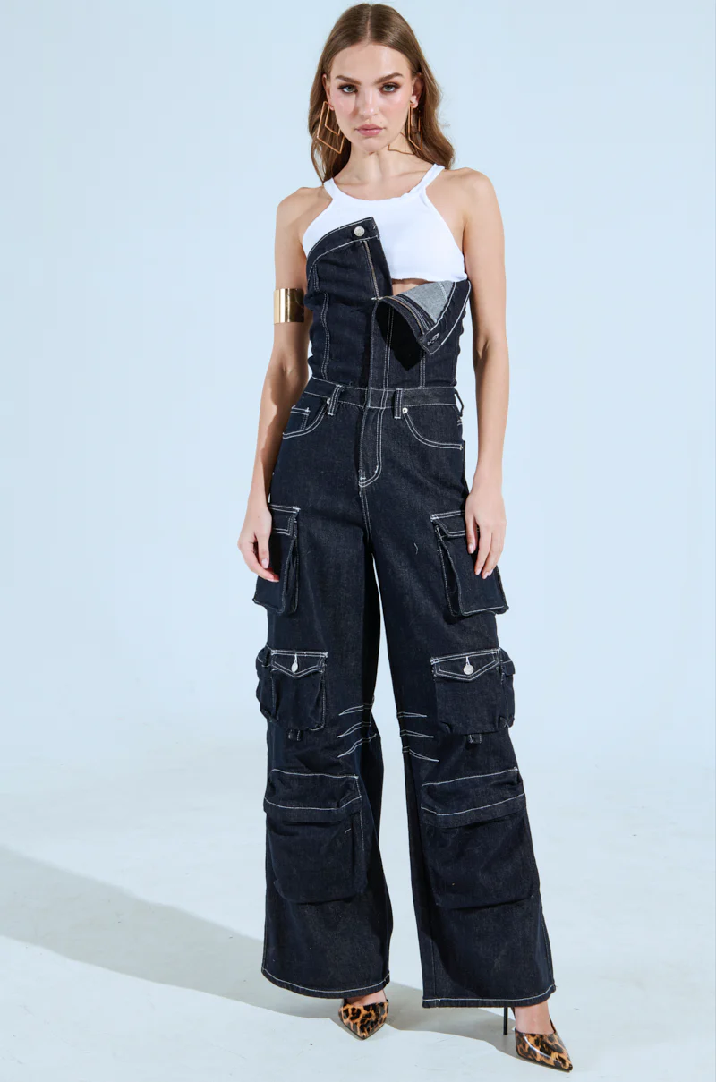 CAUGHT YOUR EYE DENIM JUMPSUIT - Image 3