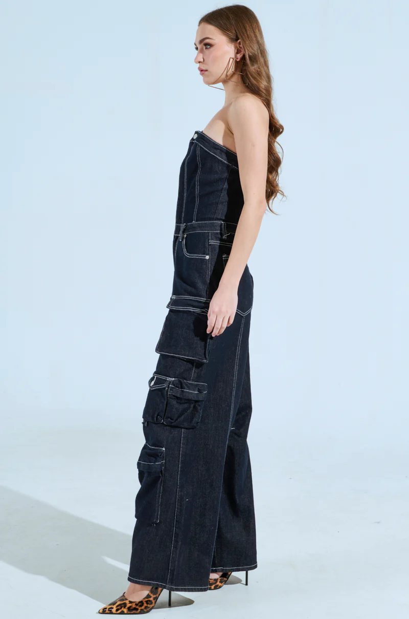 CAUGHT YOUR EYE DENIM JUMPSUIT - Image 5