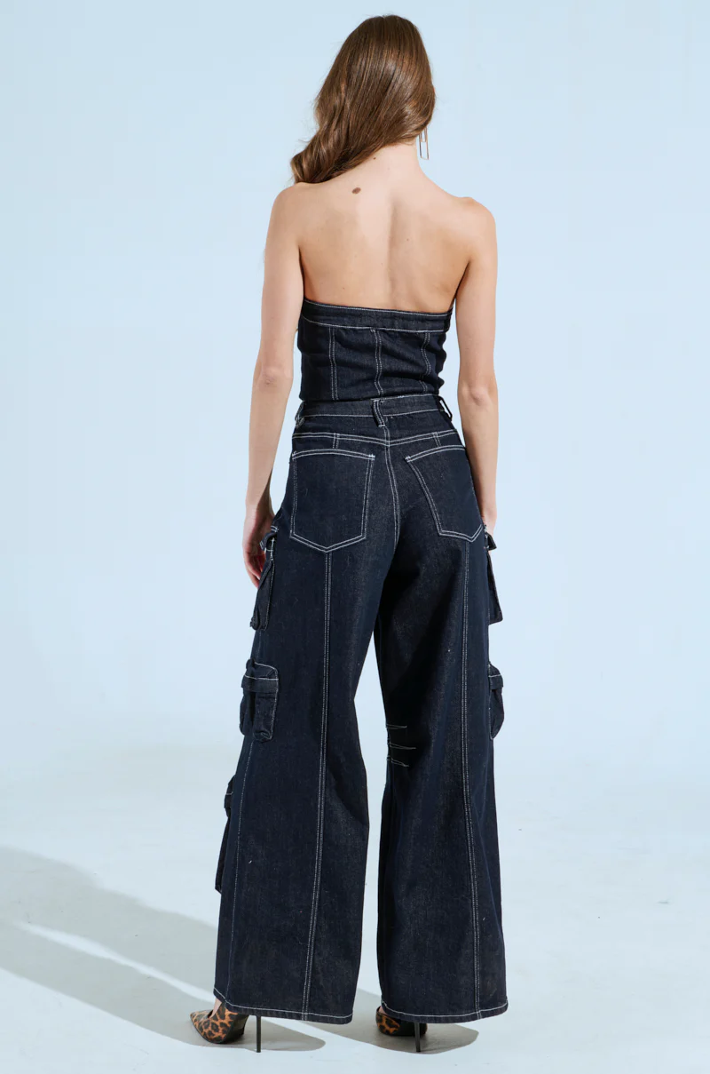 CAUGHT YOUR EYE DENIM JUMPSUIT - Image 6
